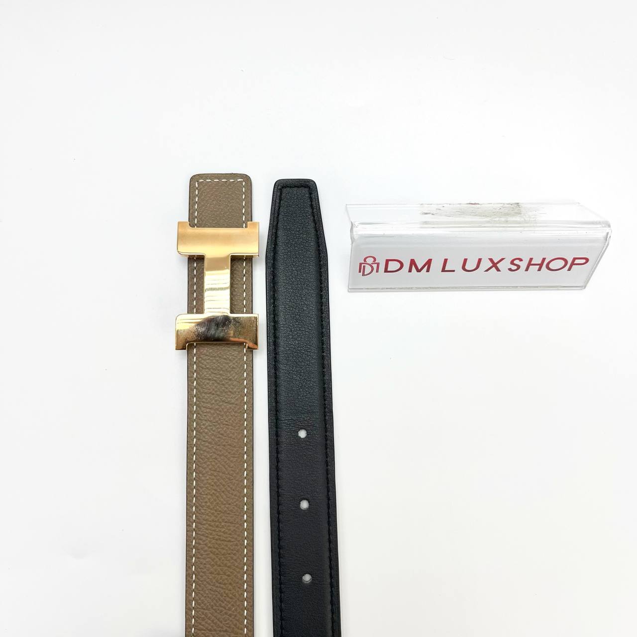 Hermes Mini Constance Belt RGHW Etoupe x Black 