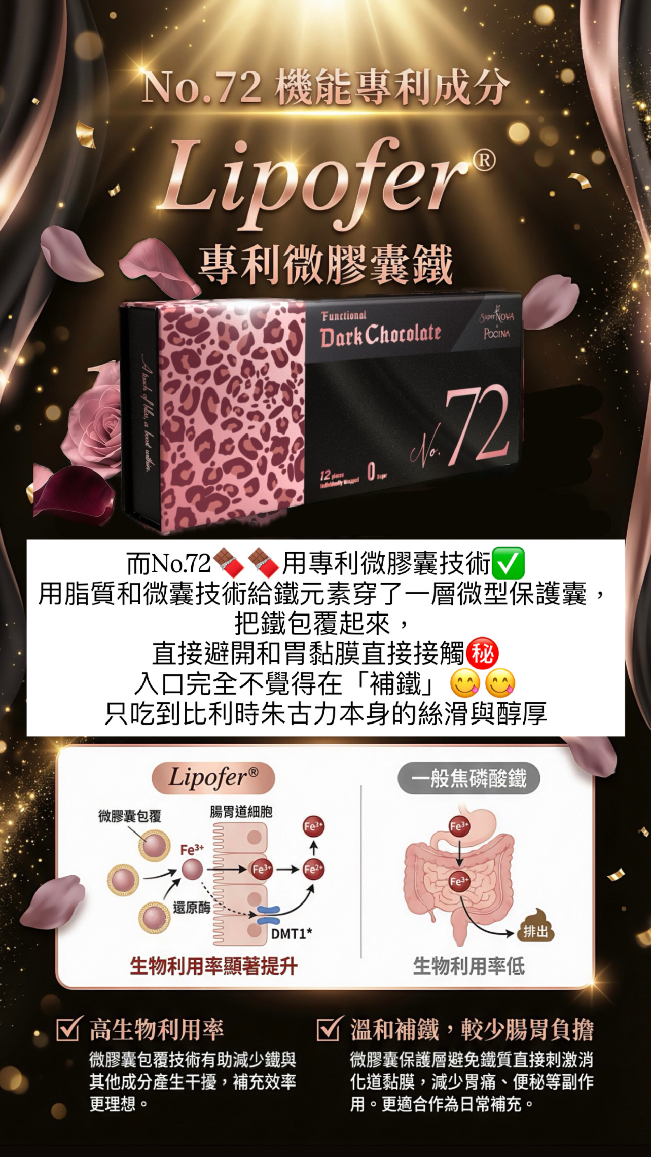 補鐵❤️‍🔥72%比利時頂級黑朱古力🍫