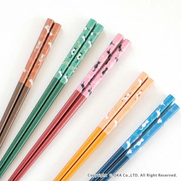 🔥🔥【日本製《ISHIDA》貓咪系列 天然木防滑筷子 5膳組】