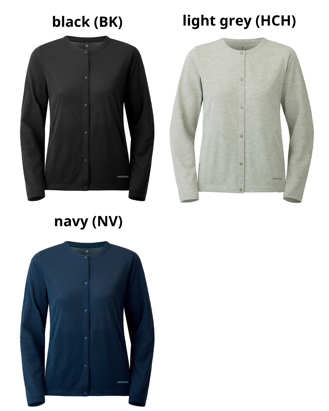 日本代購 【 日本直送 montbell wickron 女裝  長袖 開胸外套 wickron logo long sleeves cardigan 】