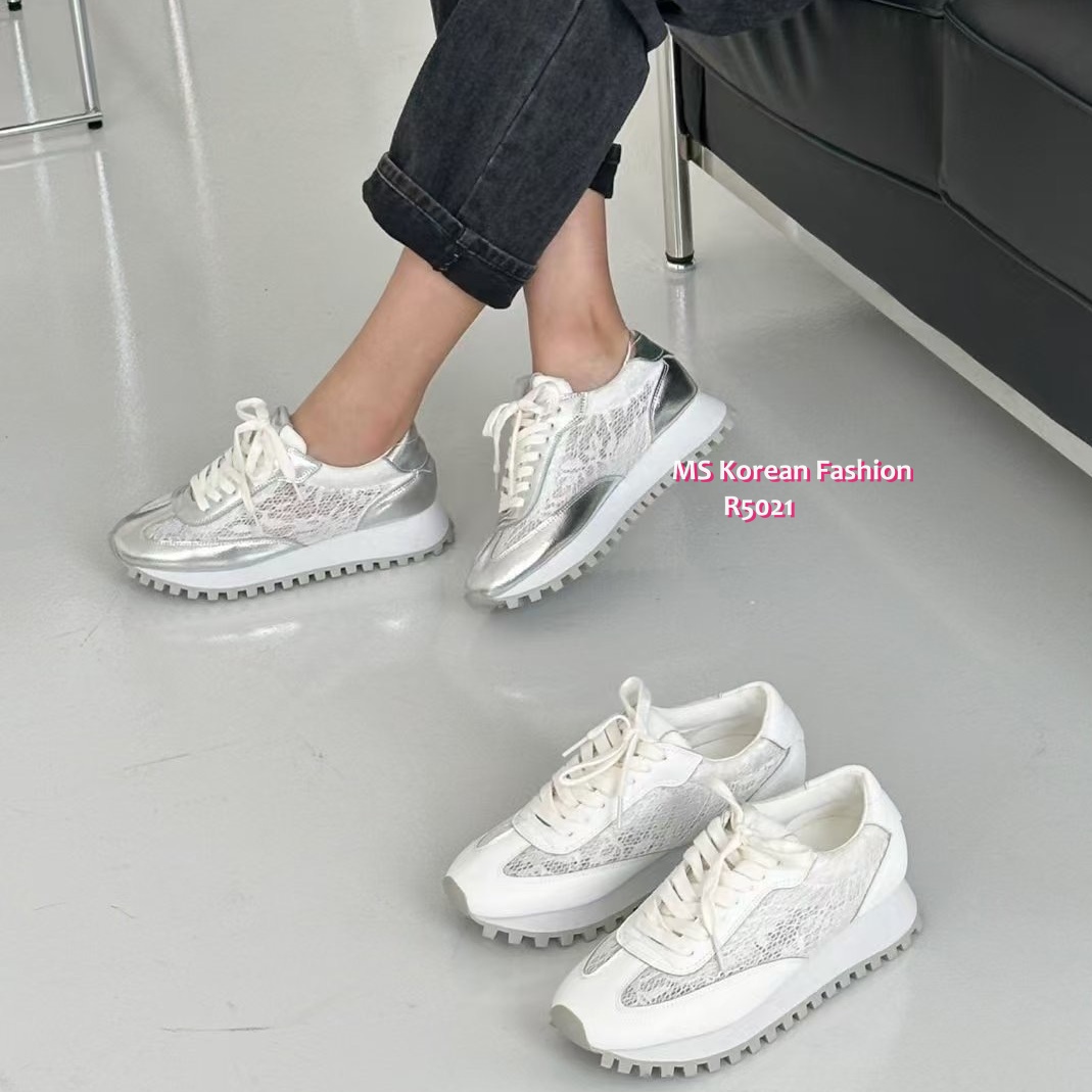 R5021 韓國🇰🇷真皮拼lace波鞋