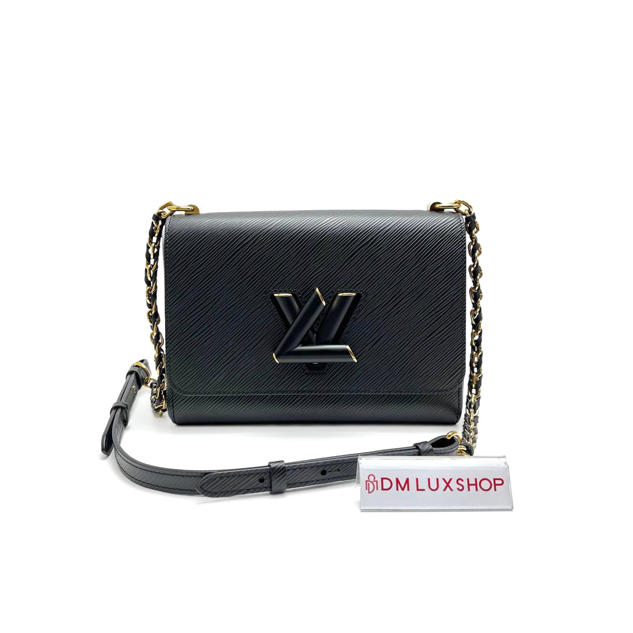 LV Black Epi Leather Twist MM GHW