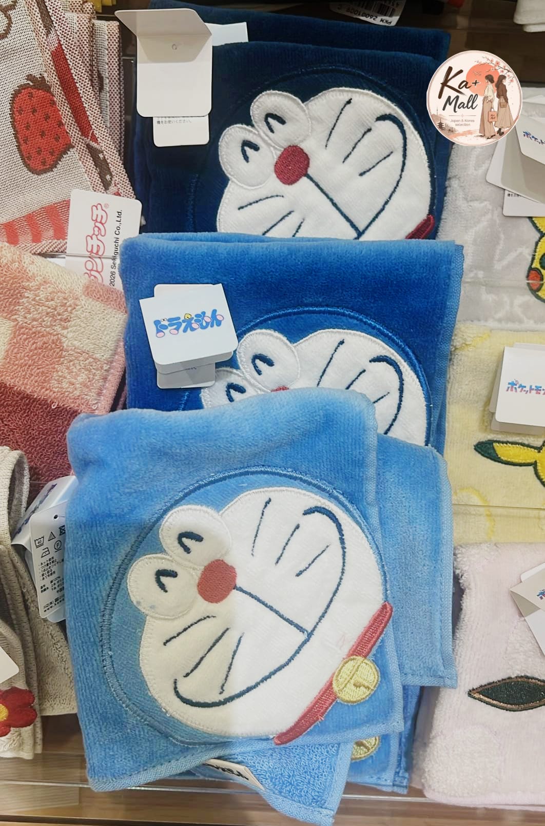 多啦A夢卡通刺繡毛巾 - 柔軟吸水手帕方巾