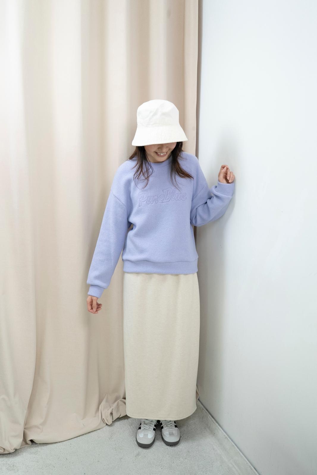 可機洗免燙軟糯文字上衣（淡紫色）