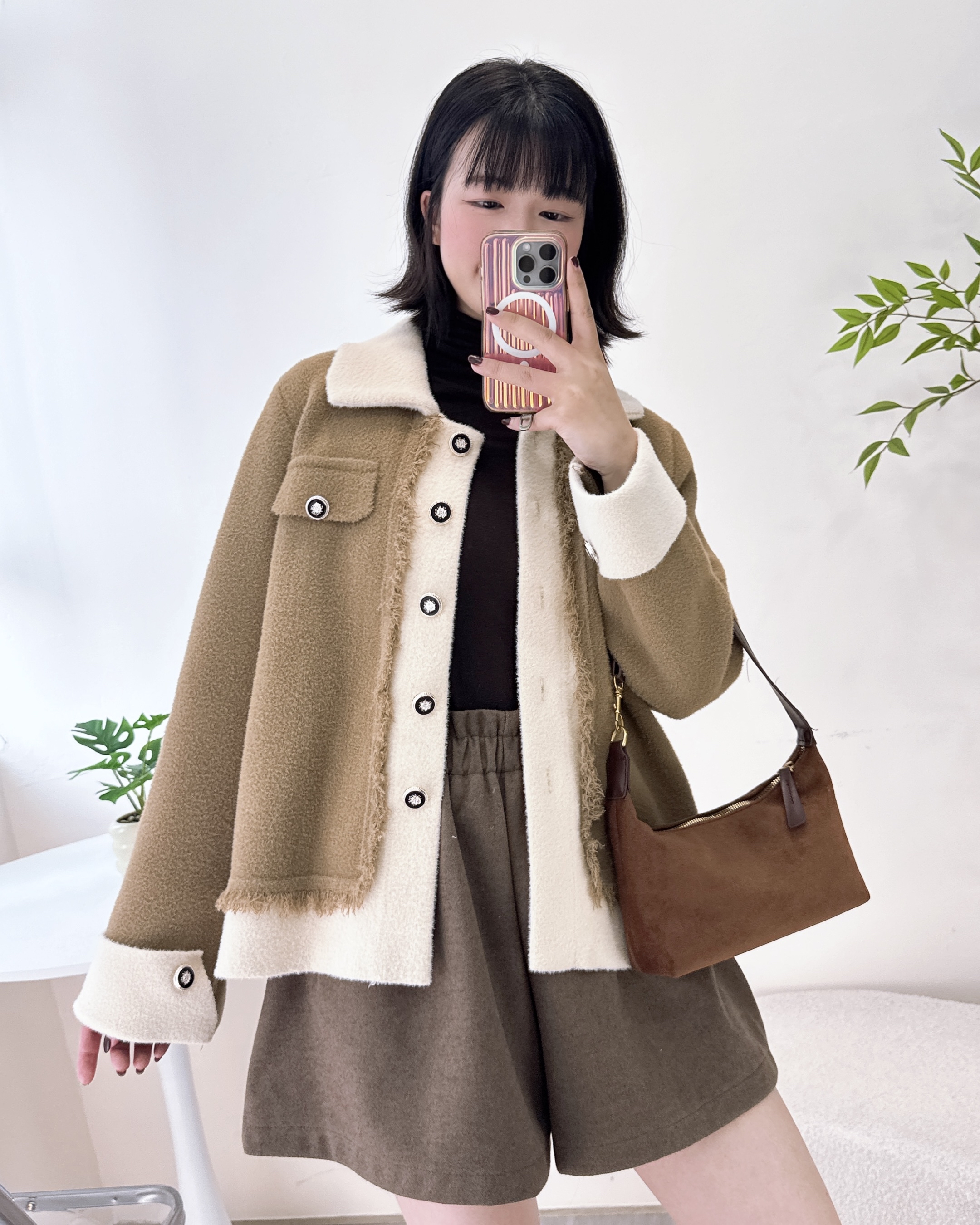 ESP-滑嘟嘟免燙水貂毛外套 3色