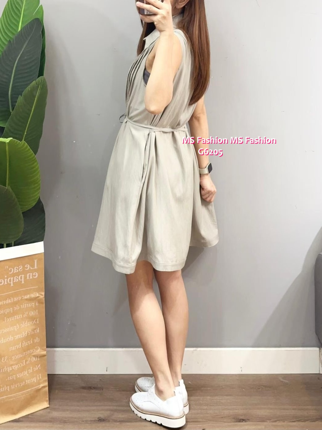 G6206 韓國🇰🇷反領背心連身裙