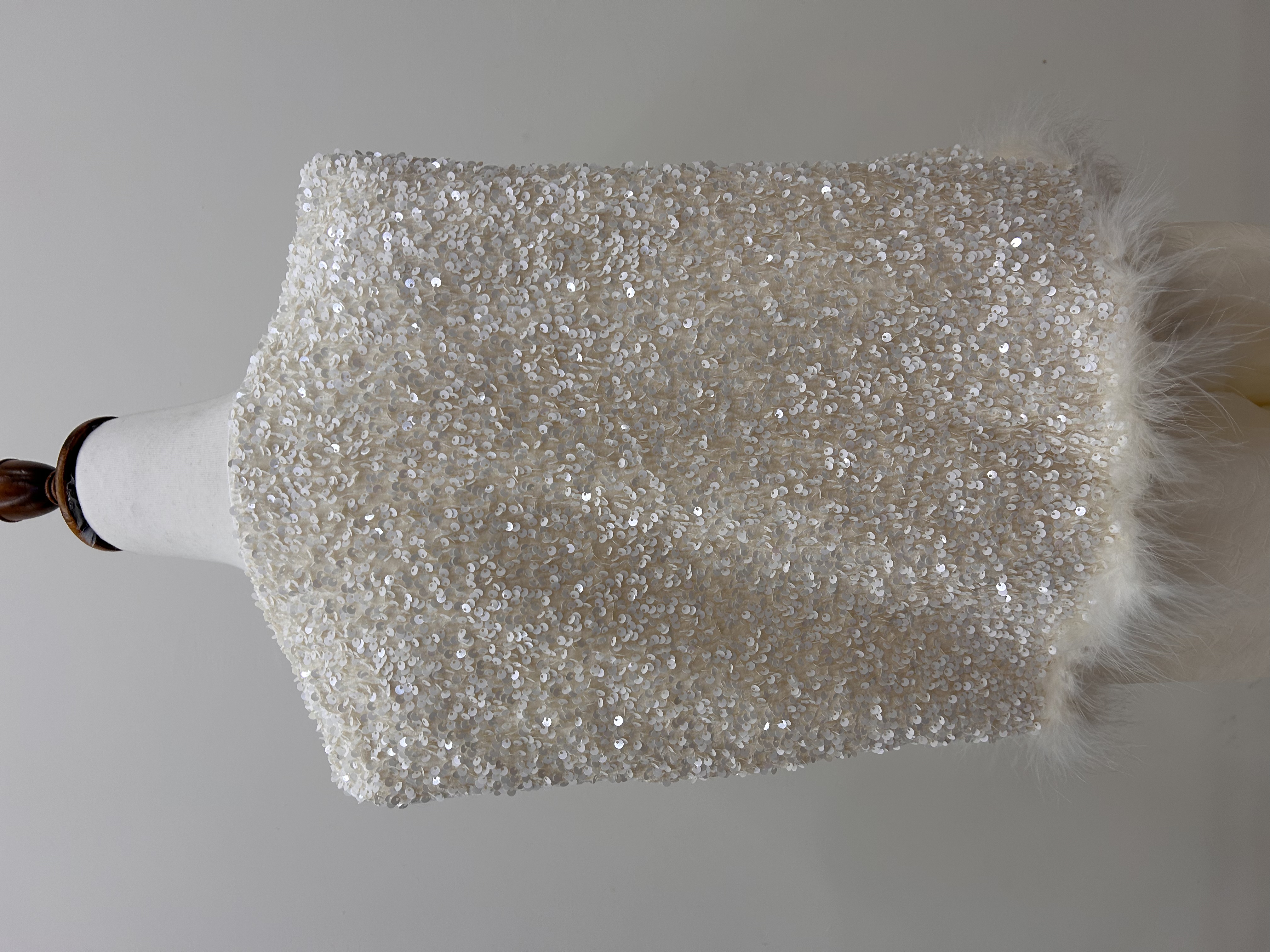 561.WB Sequin Tang Suit Vest Jacket White