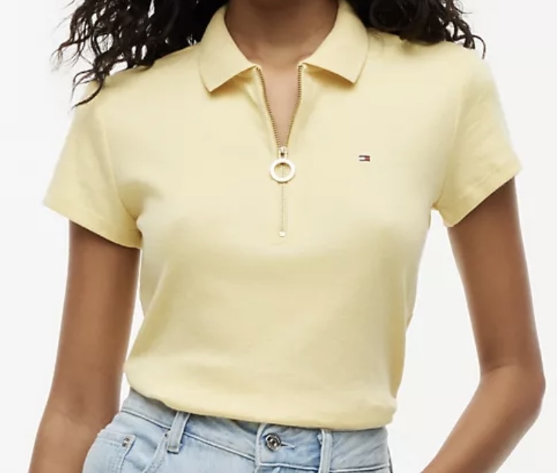 Tommy 女裝拉鍊Polo衫