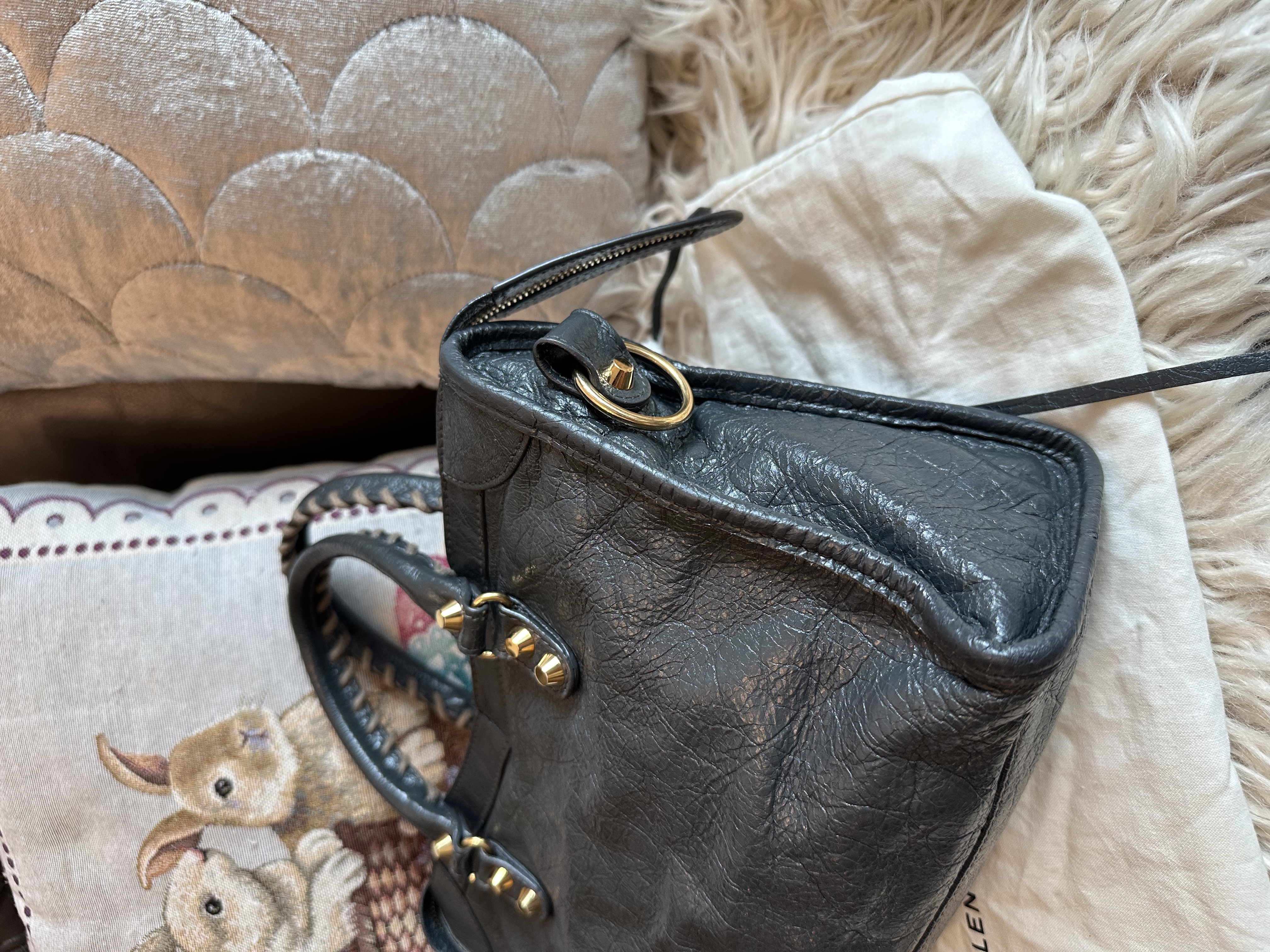 balenciaga dark grey city ghw 