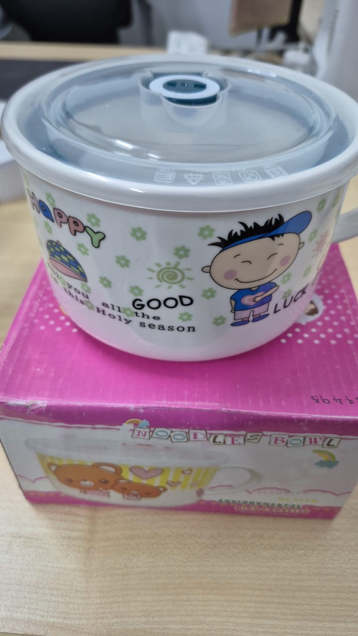 87495 Jumei Microwaveable Ceramic Bowl with Lid : Boy 