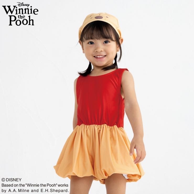 🇯🇵限時預訂 日本直送🇯🇵小熊維尼造型連身泳衣帽子套裝