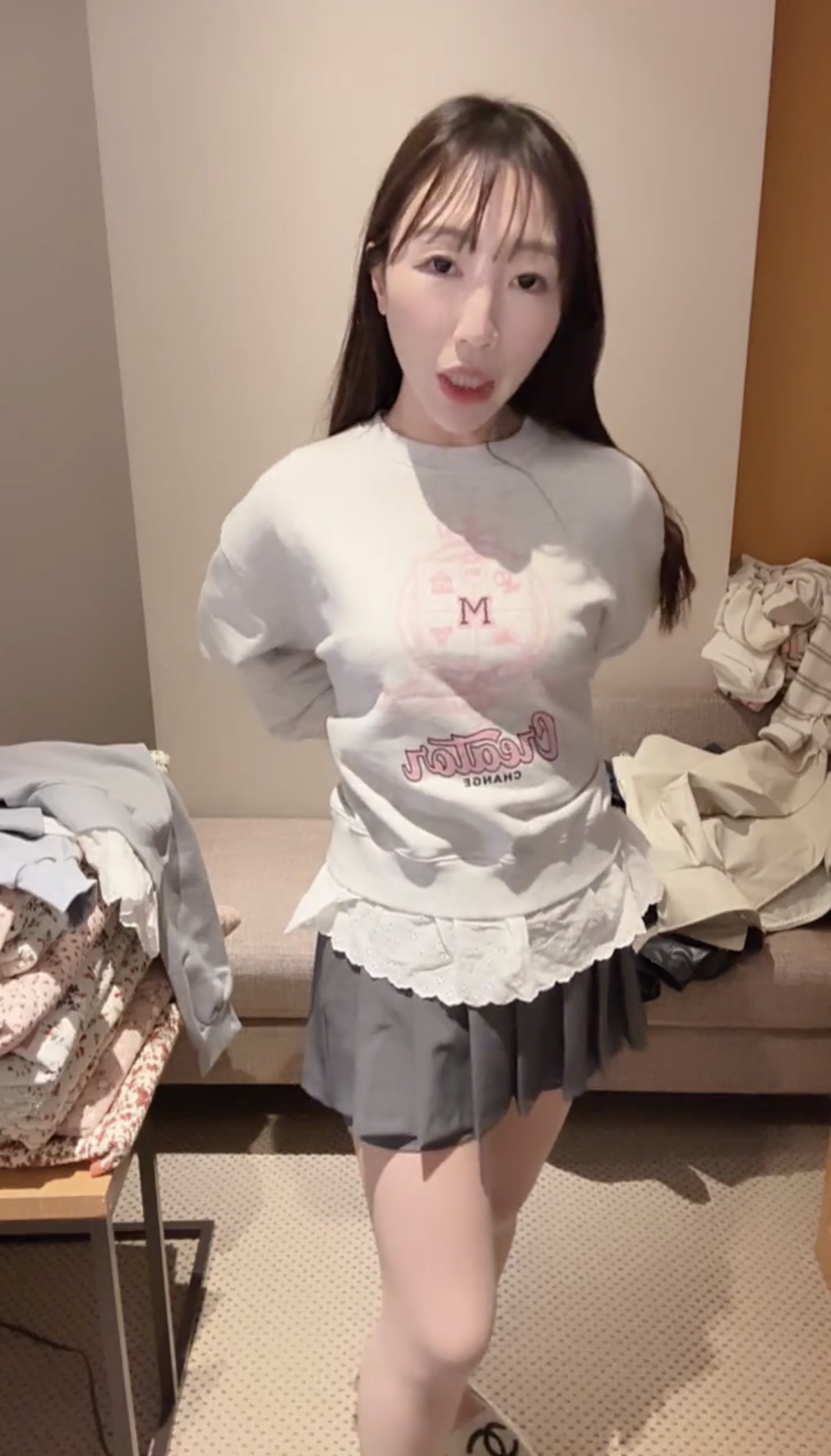 粉系下lace靚色衛衣23/1韓國酒店直播#ff2758