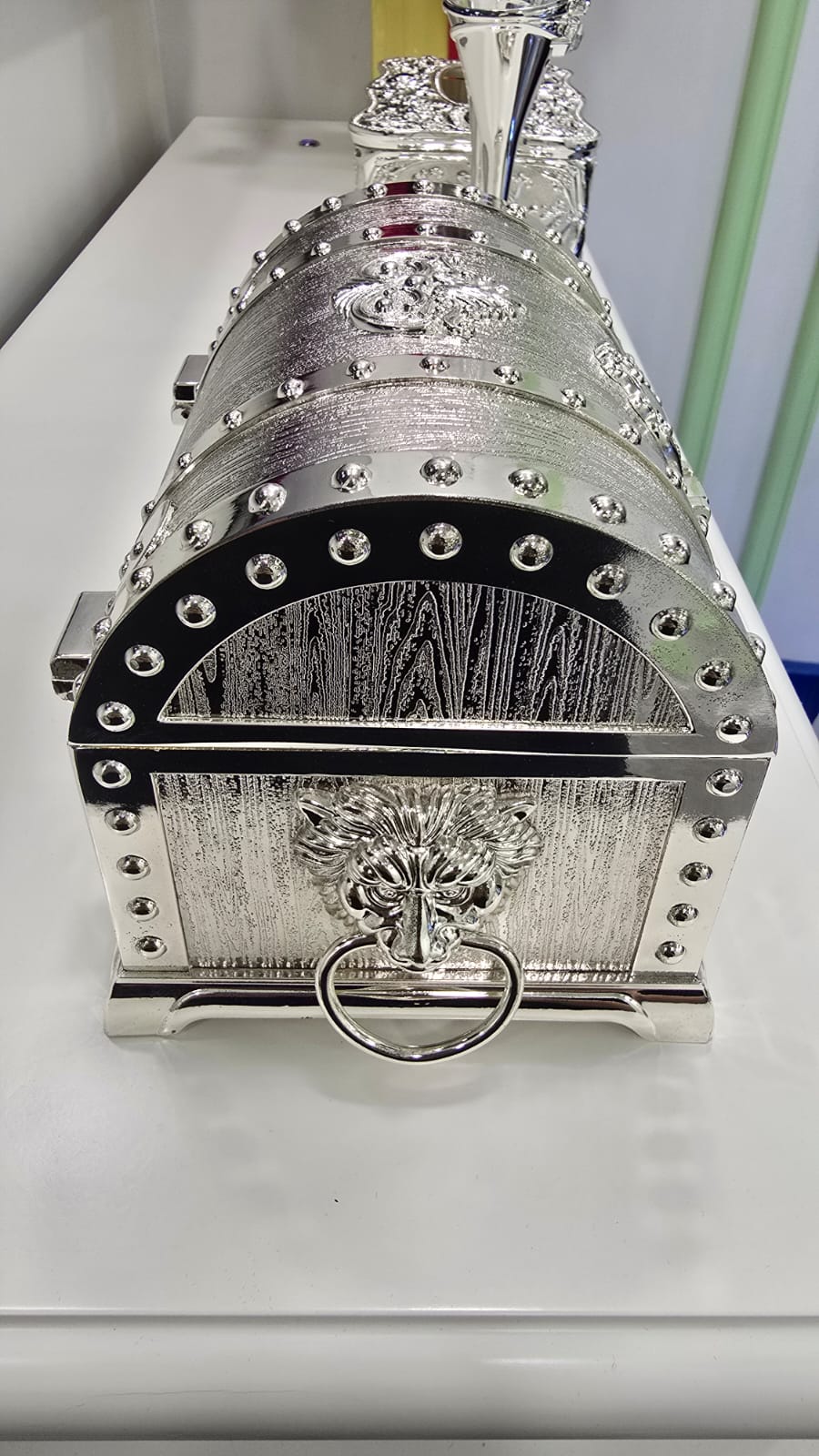 鍍銀寶藏箱形花紋首飾盒 K2811