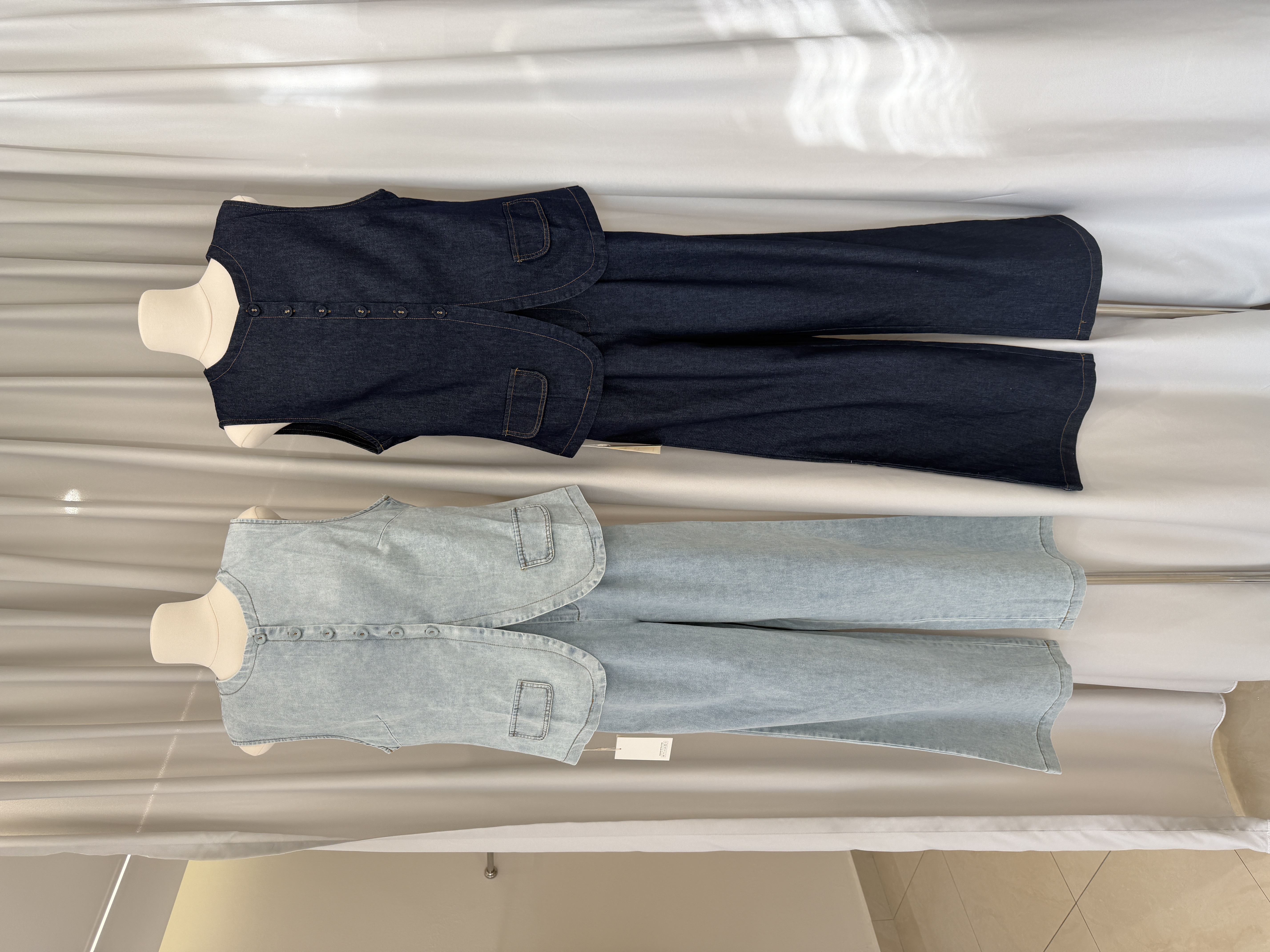 6518 老钱风气质牛仔套装