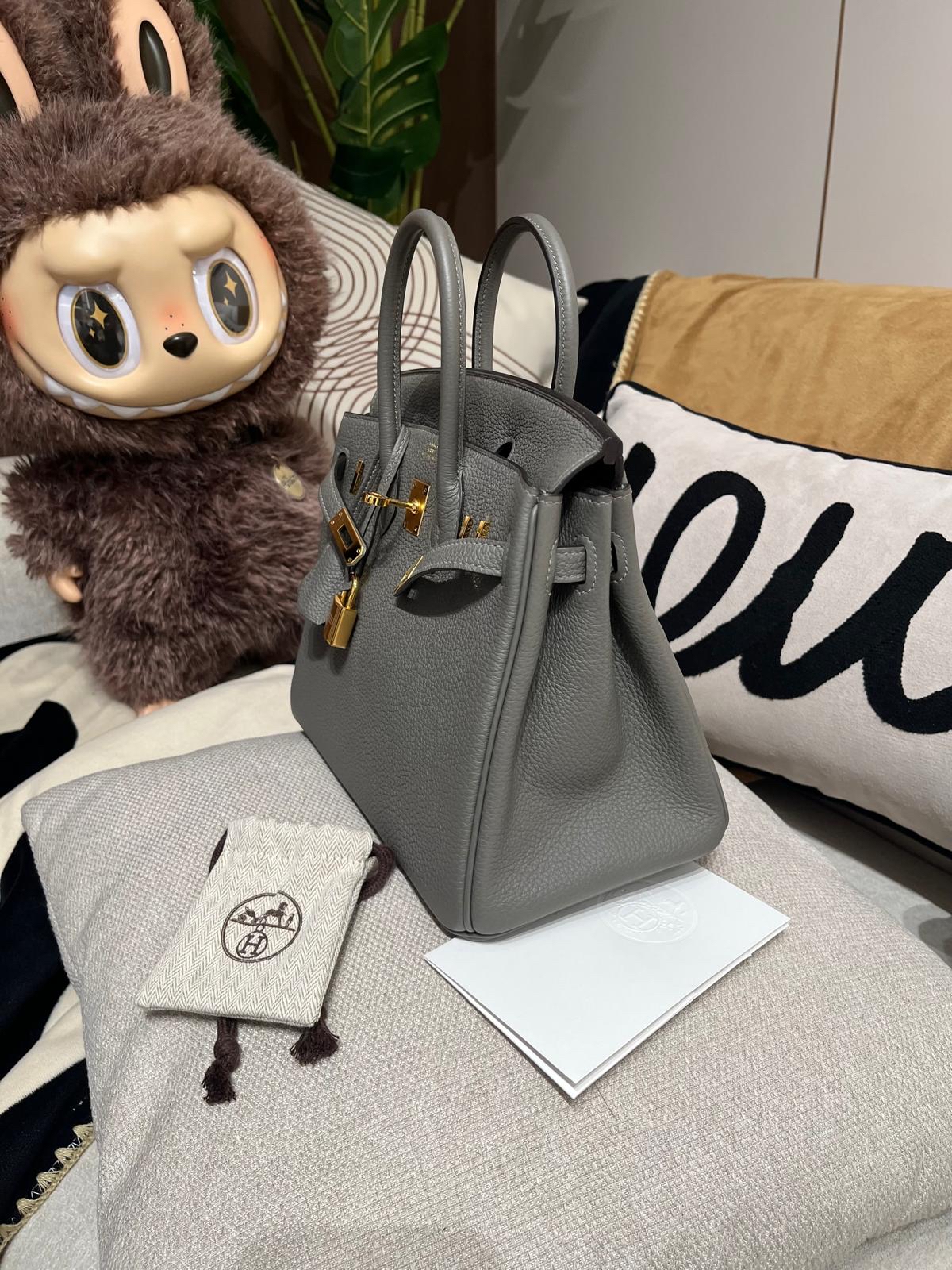 全新 Hermes Birkin 25,STAMP B,Togo ,0L積雨雲灰金扣,100%Authentic,全新brand New ✅專門店收據✅key lock pad ✅dust bag✅box