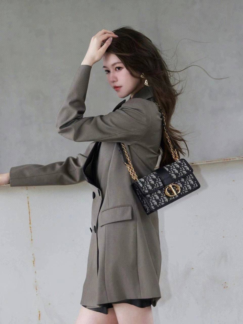 Elegant Canvas Shoulder Bag with Chain Strap