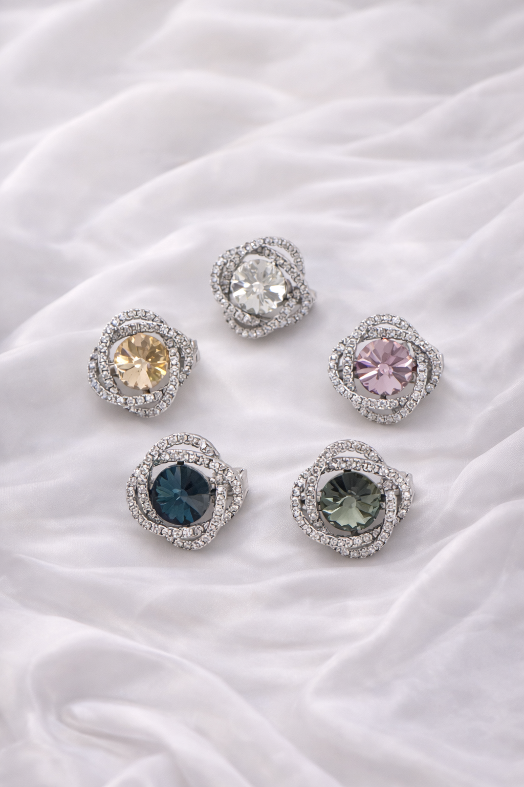 Swarovski Stone In Mini Diamond Small Brooch Pin