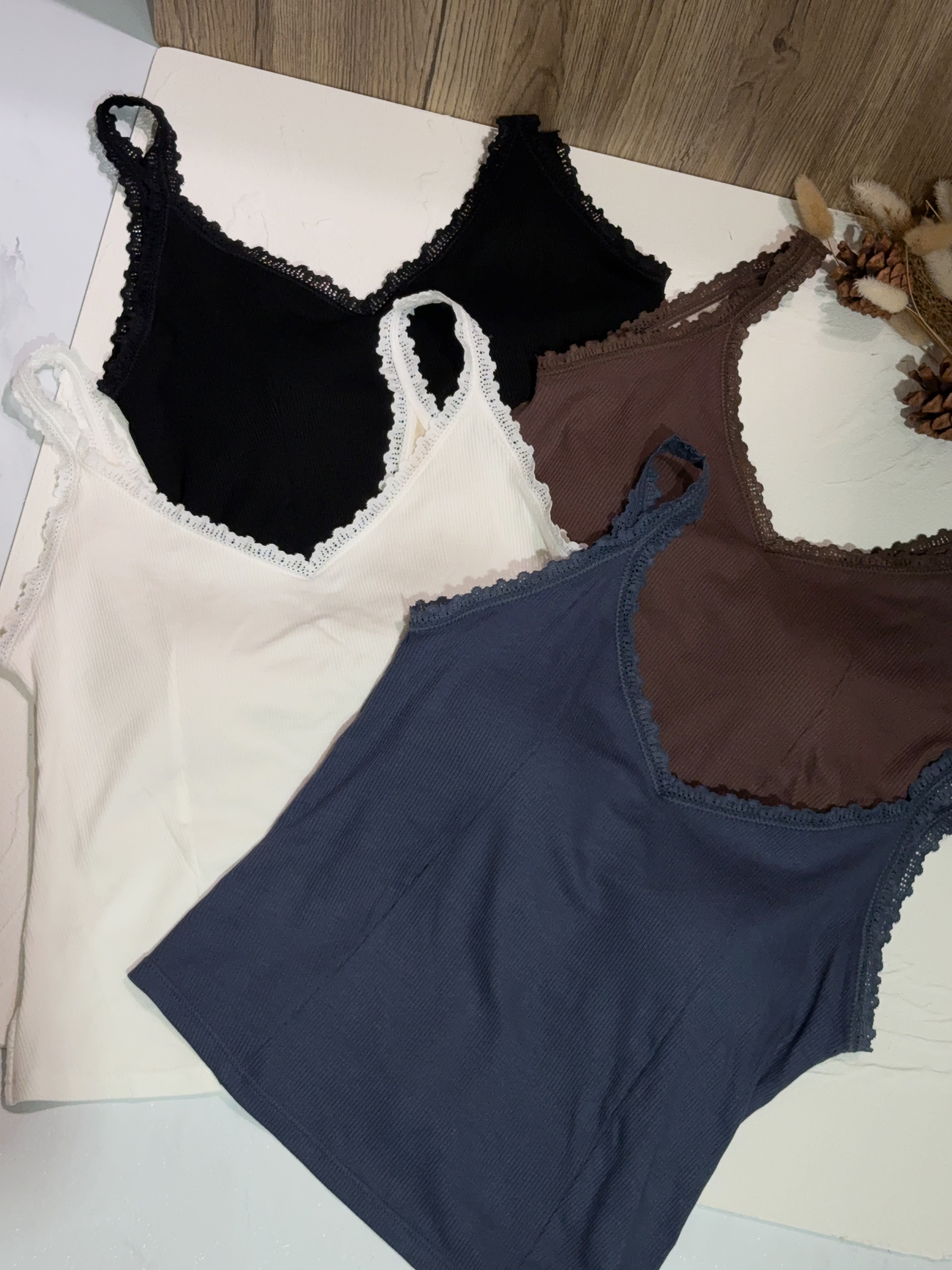 後lace V領bra top