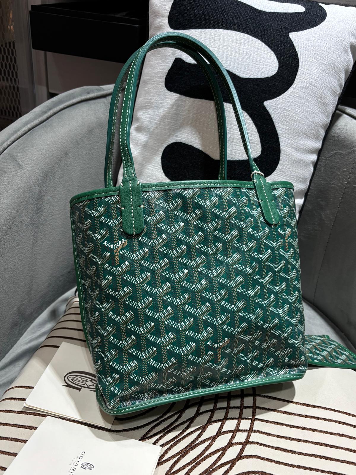 Goyard Anjou Mini Tote Bag VERT 100%Authentic, 99%new ☑️專門店收據☑️Pouch☑️Dust bag