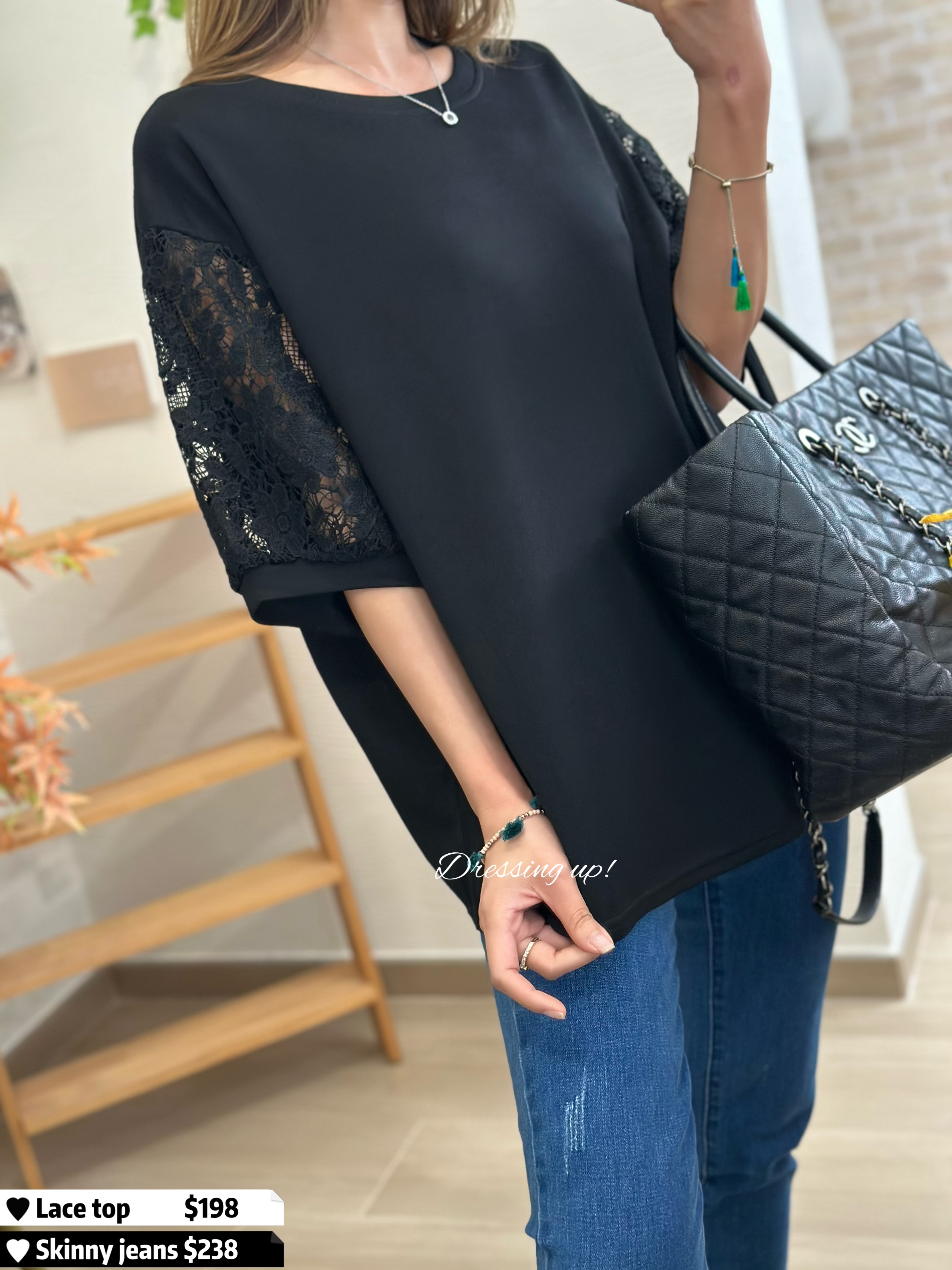 人氣熱賣｜網花手袖上衣