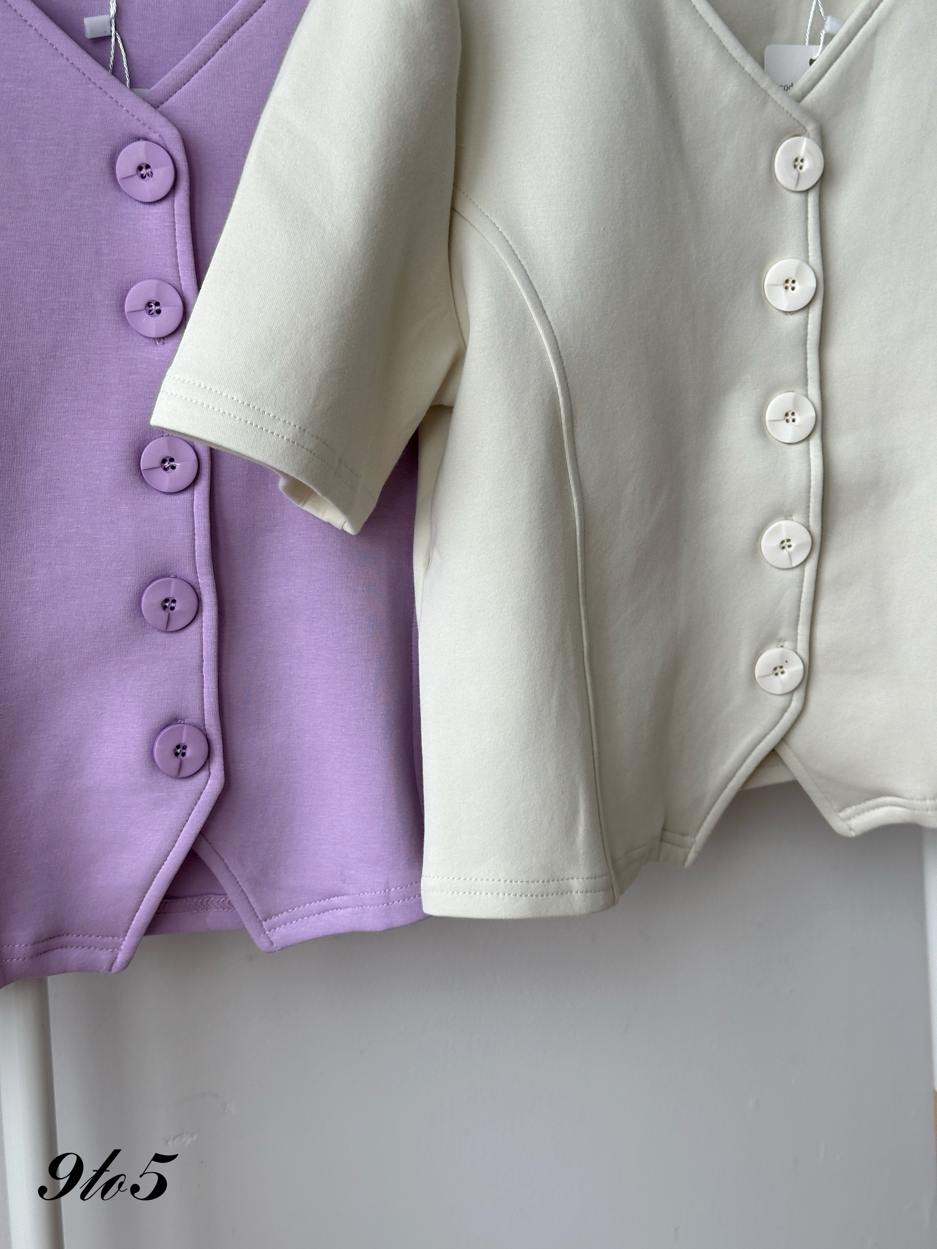 T4414 Puff Sleeve Button Up Top - 3 Colors 