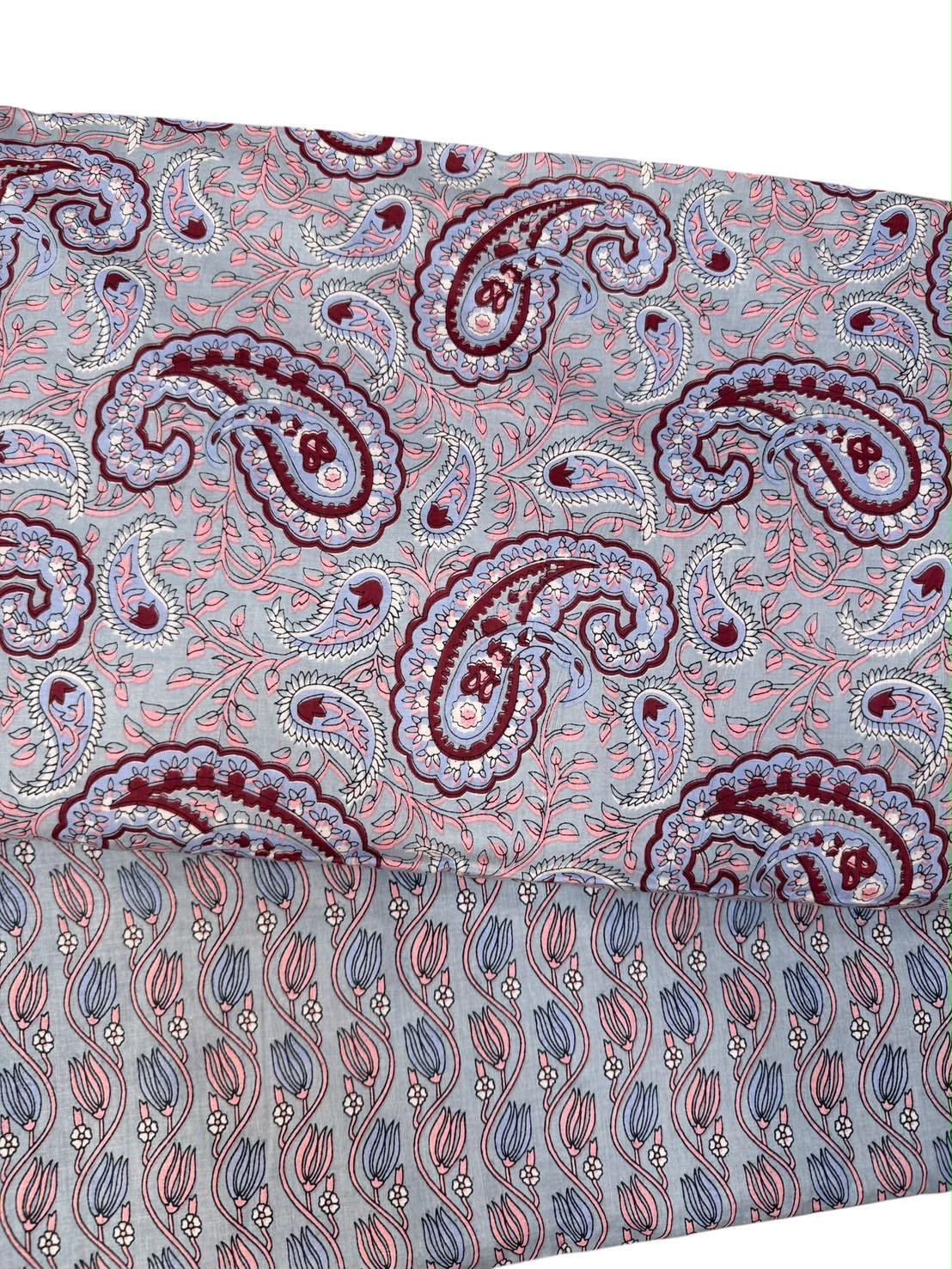 SSD008 Light Blue Paisley Prints Skirt 37"
