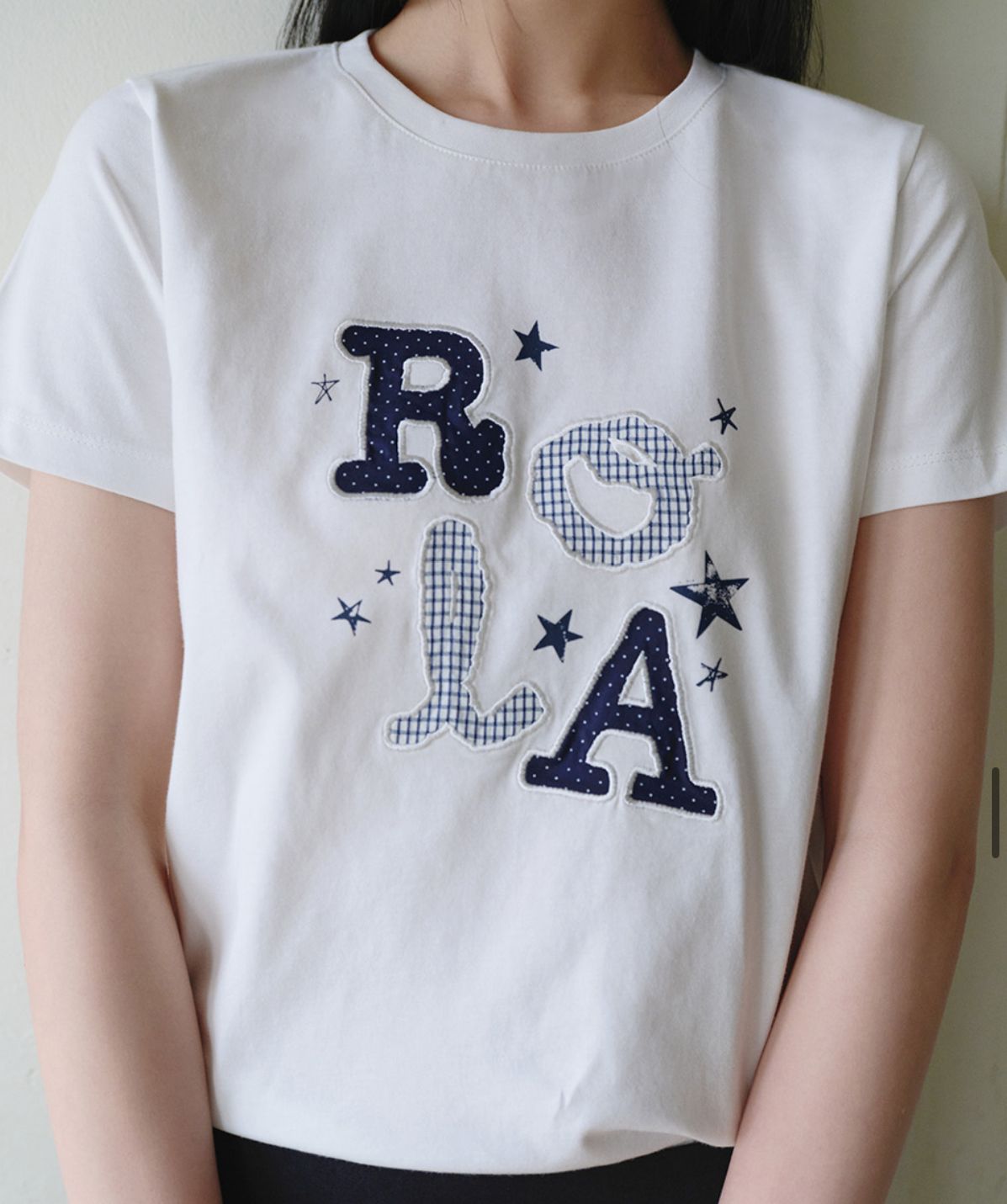 🎀Rolarola 🎀26新款 ROLA LETTERING PATCHWORK T-SHIRT 張元英同款 獨家折扣優惠 size: s/m Black /white /花灰 28/3截單