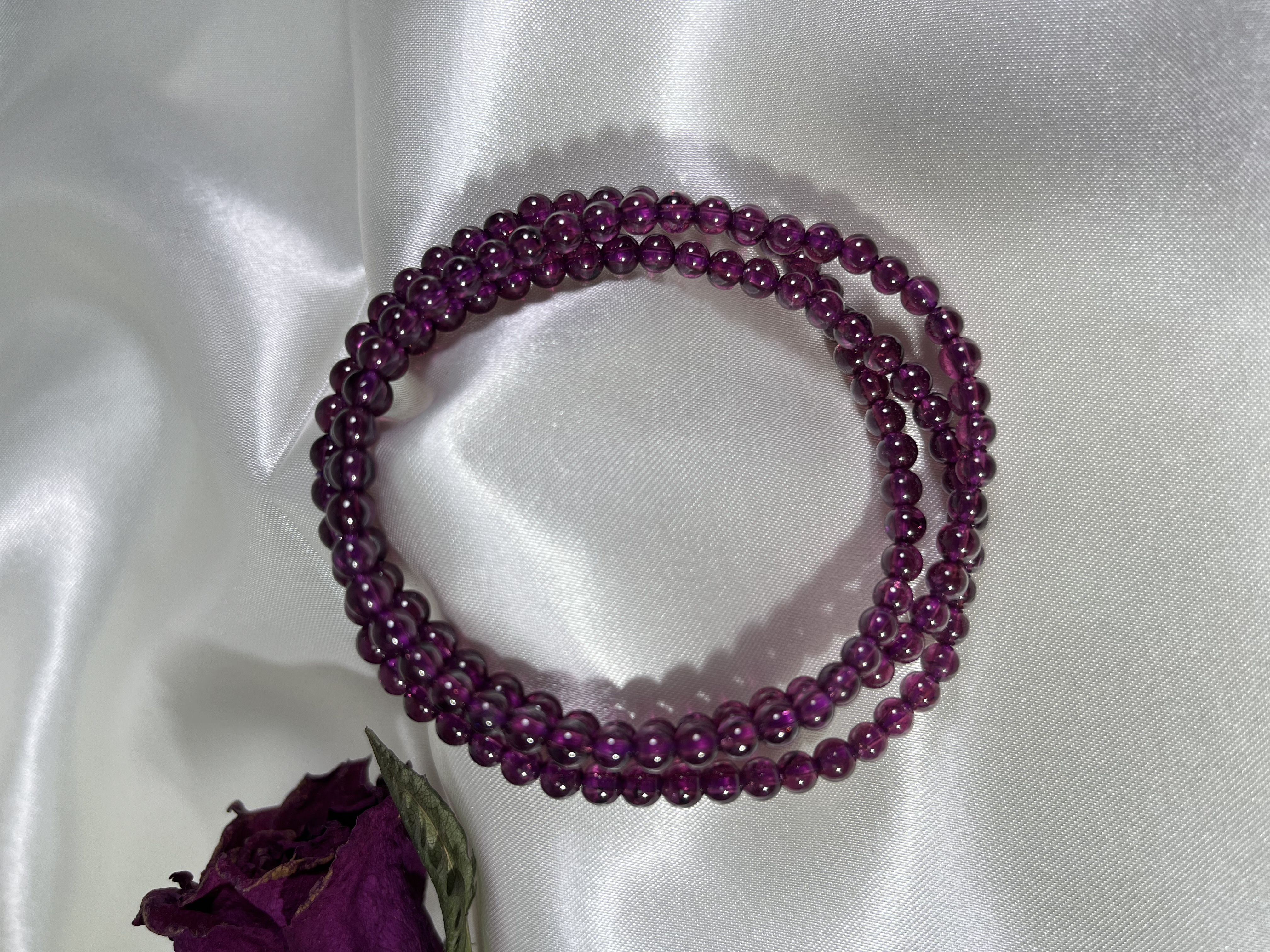 巴西紫牙烏石榴石三圈 4mm+