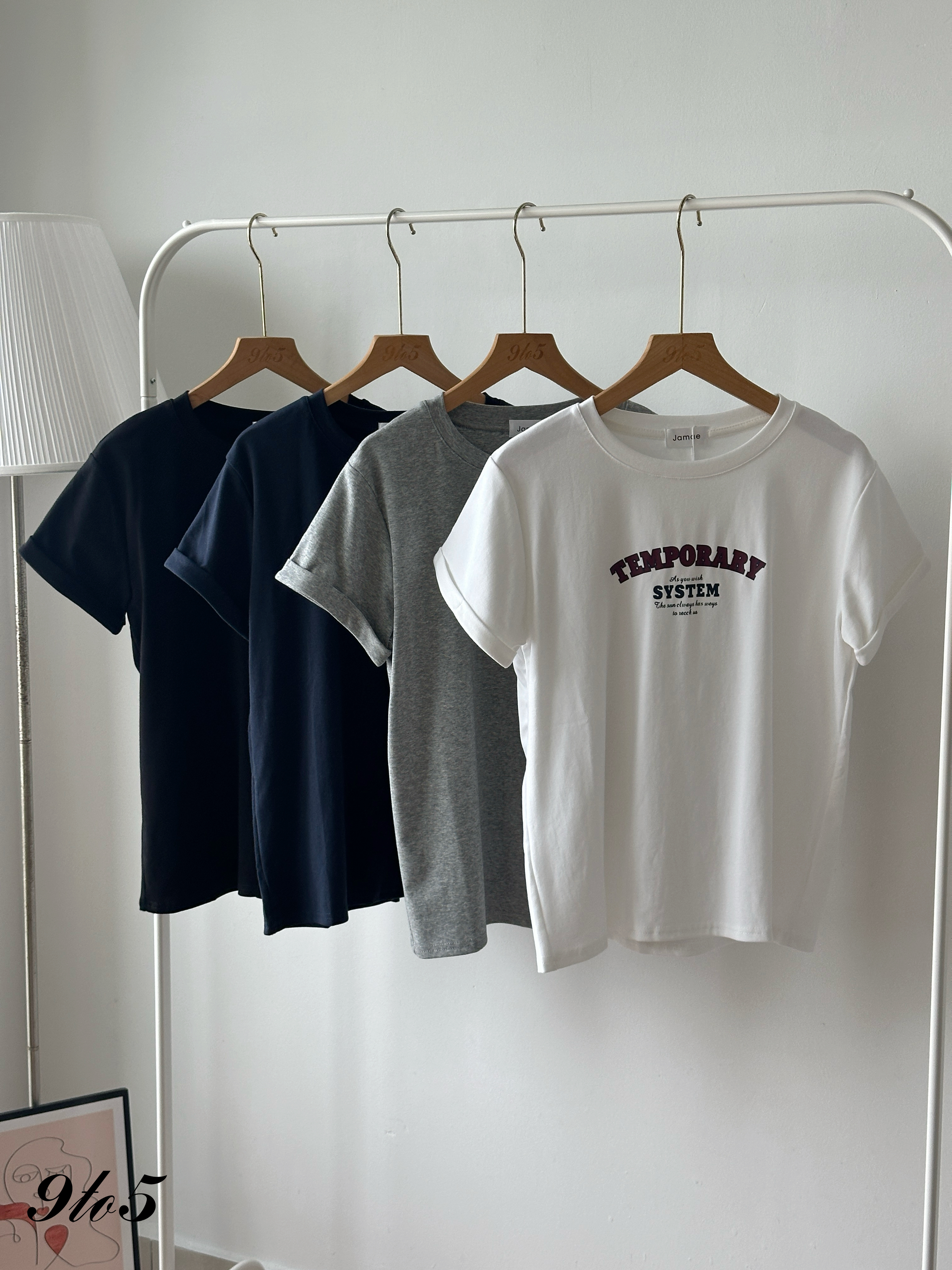 T4390 Printed Wording Tee - 4 Colors 