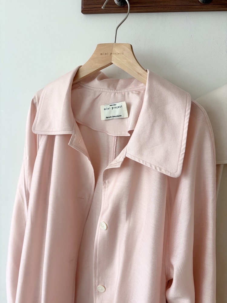 Silky Belted Trench Coat (Ivory)