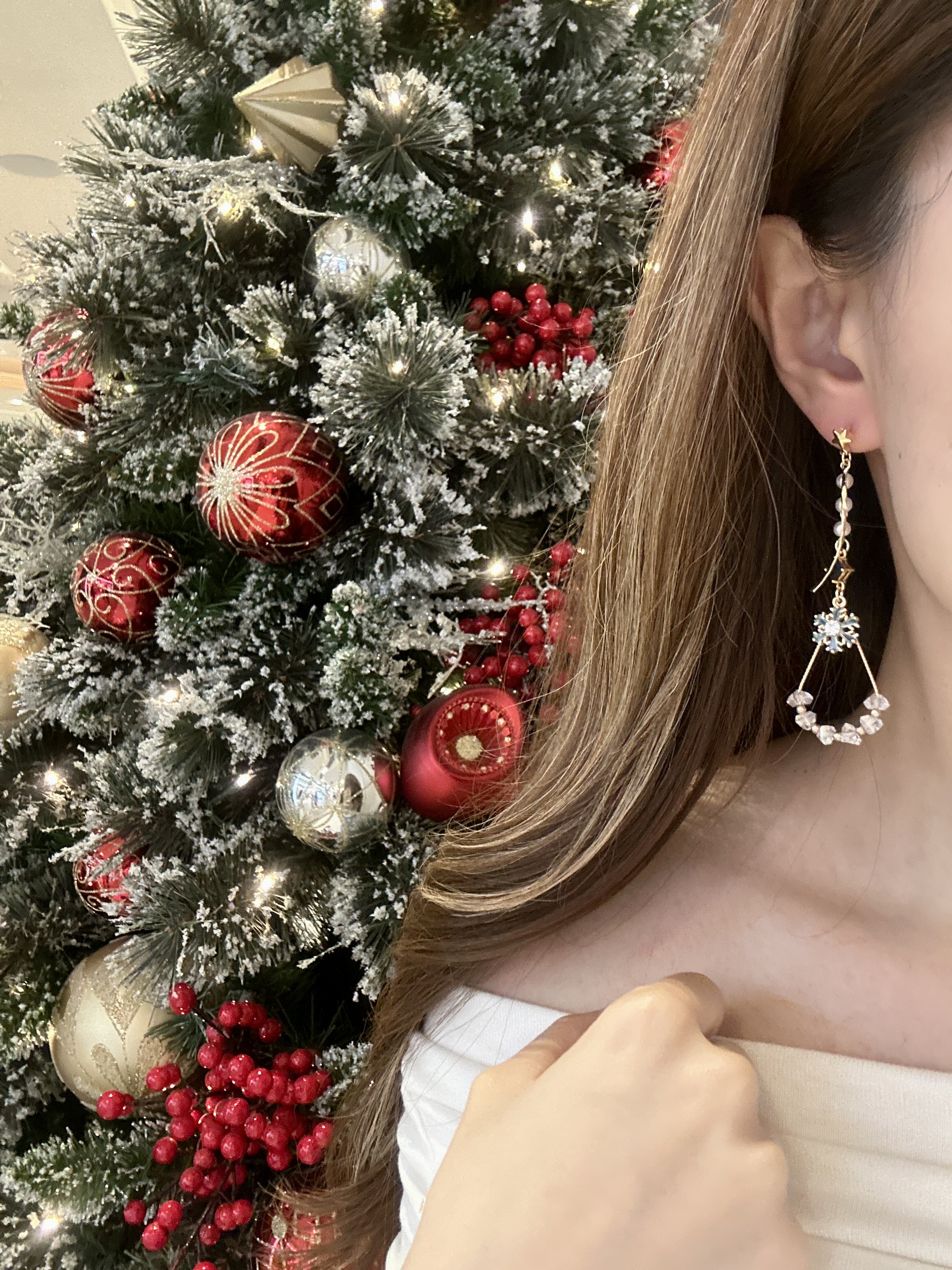 鴛鴦藍雪薄荷水滴耳環❄️