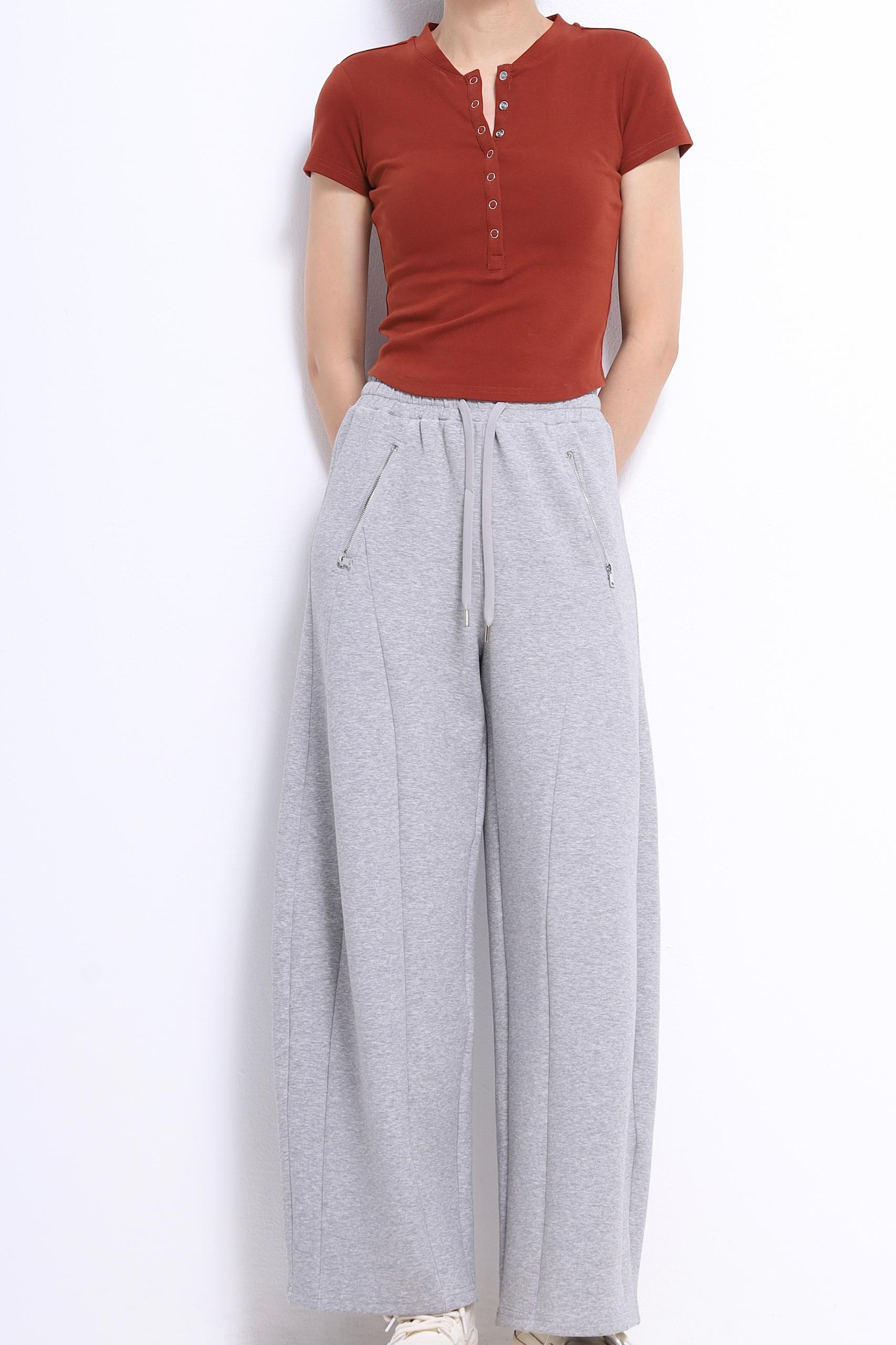 CB2726 BUTTON DETAILED SHORT SLLV TEE