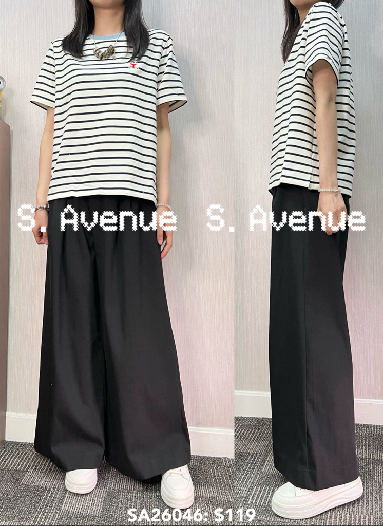 SA26046: 短袖繡熊仔間條tee