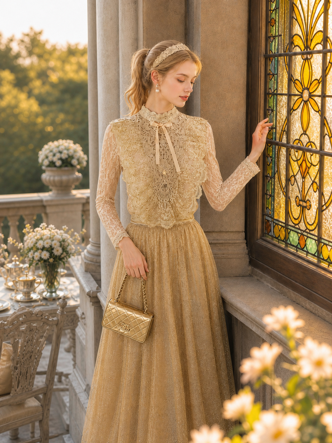 金蕾絲魔法童話Antique Lace Blouse