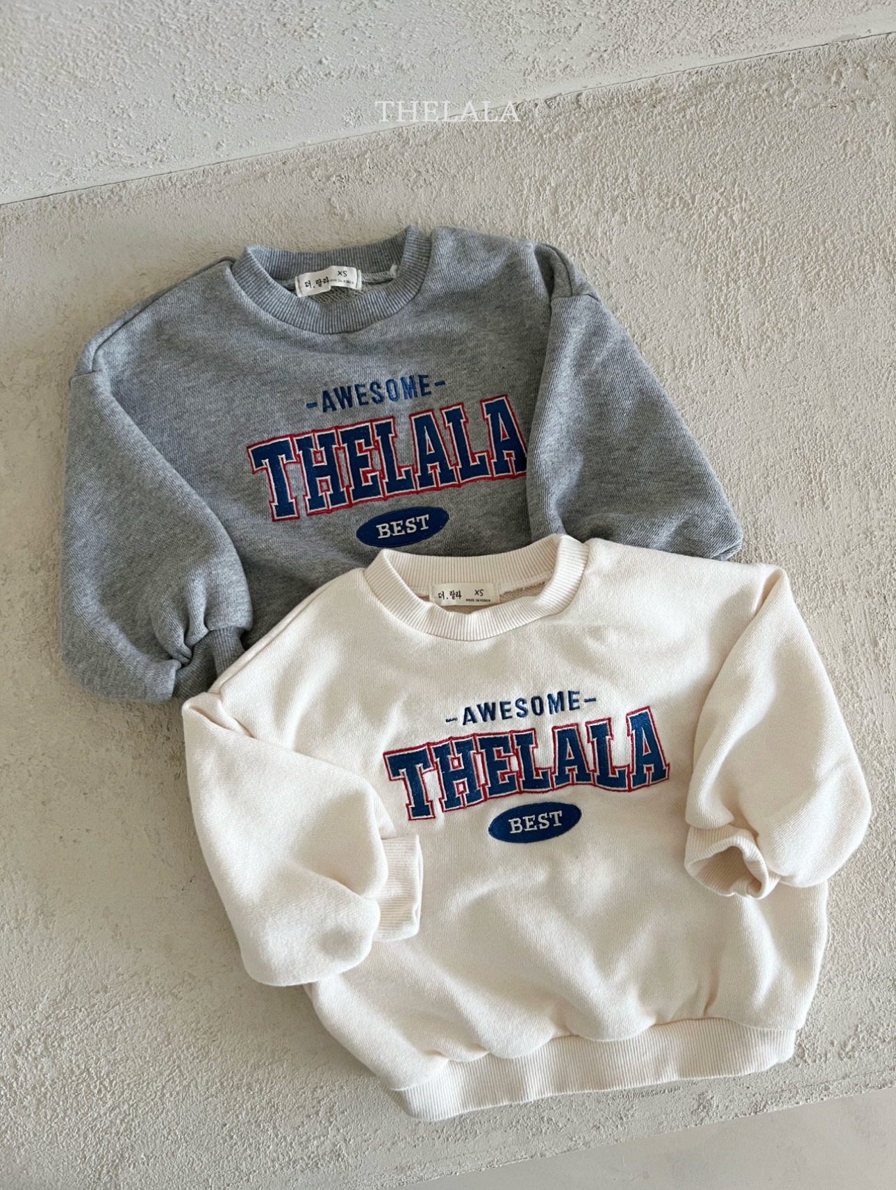 🌸預訂 韓國直送🌸🇰🇷THELALA兩色親子款標誌刺繡貼花衛衣