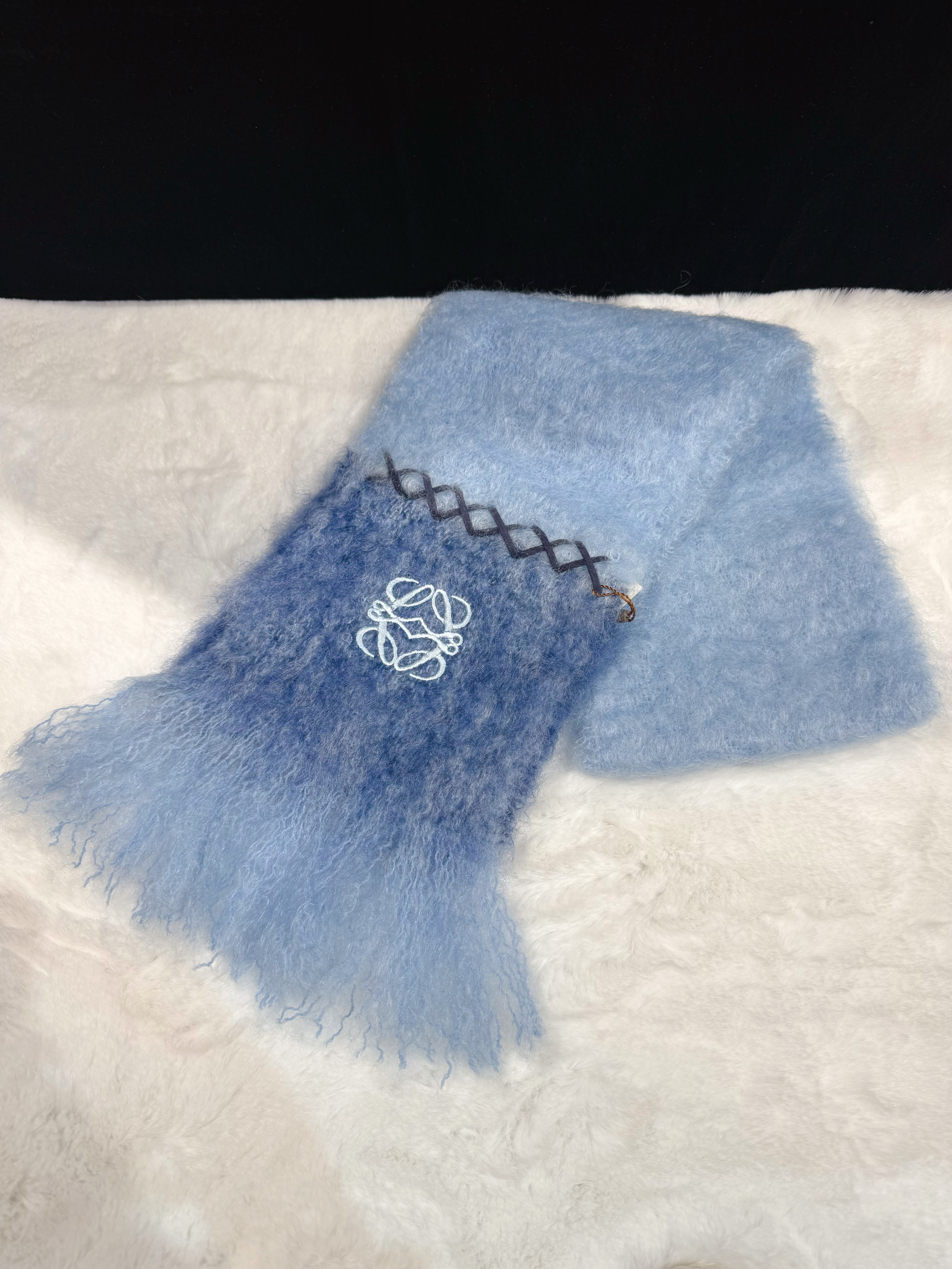 Loewe scarf mohair/xs/blue