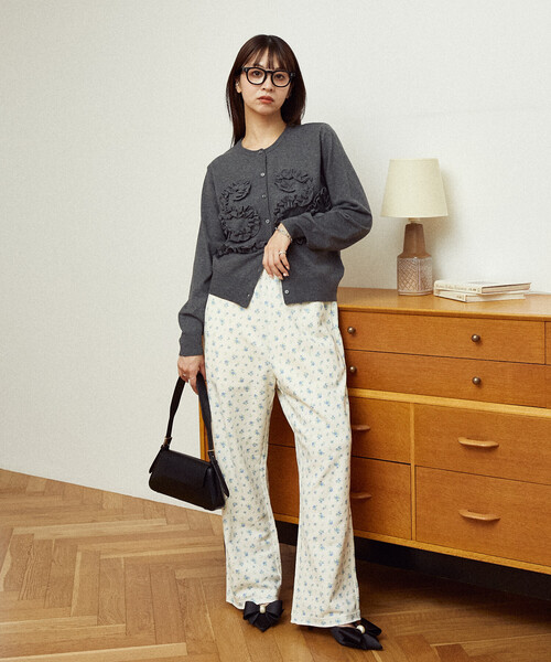 S形荷葉紋針織外套