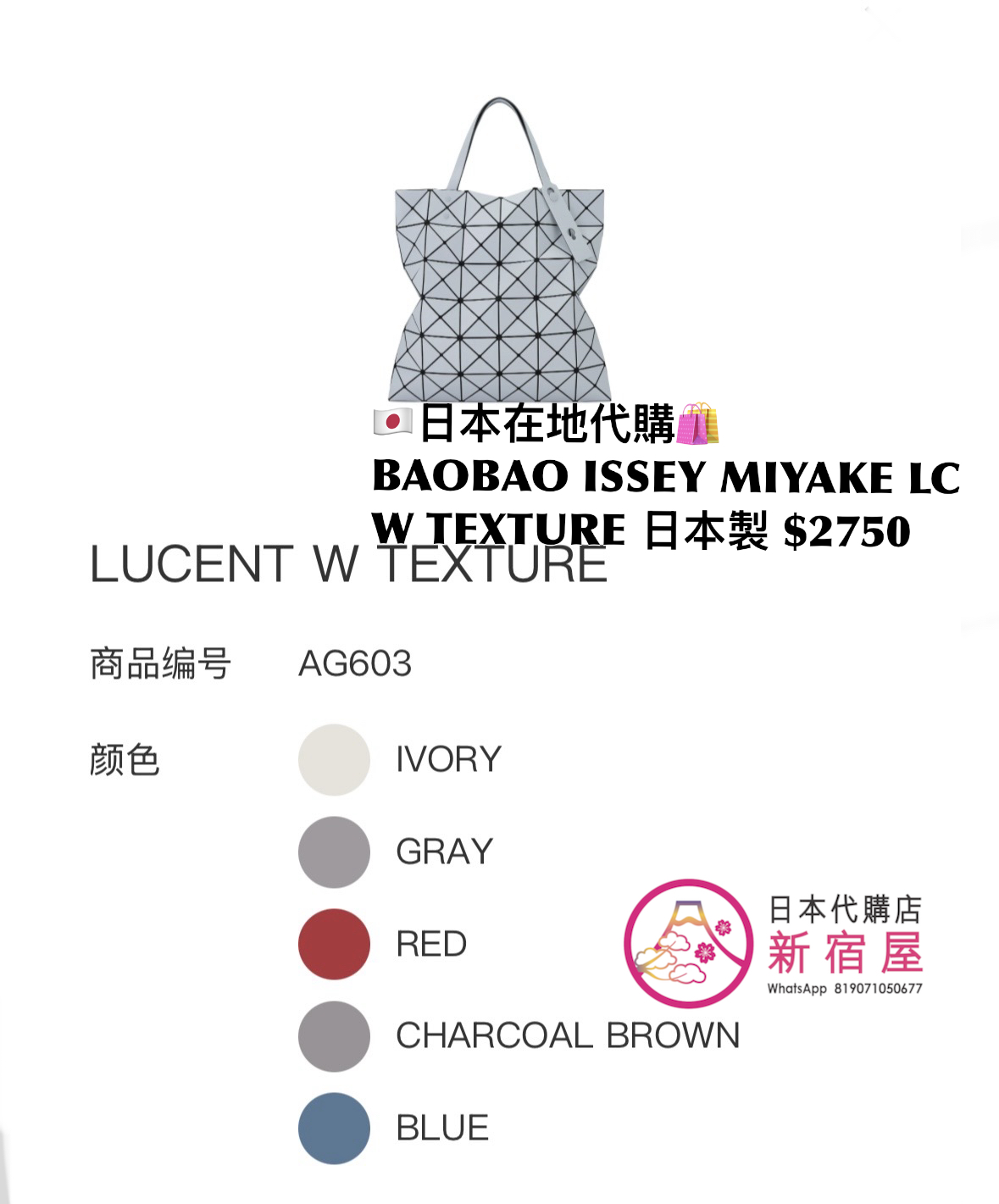 BAOBAO ISSEY MIYAKE LUCENT WITH TEXTURE