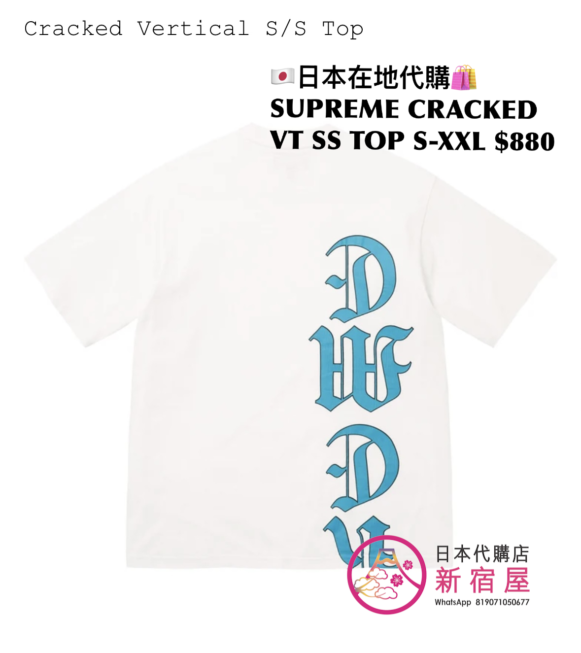 SUPREME CRACKED VERTICAL SS TOP