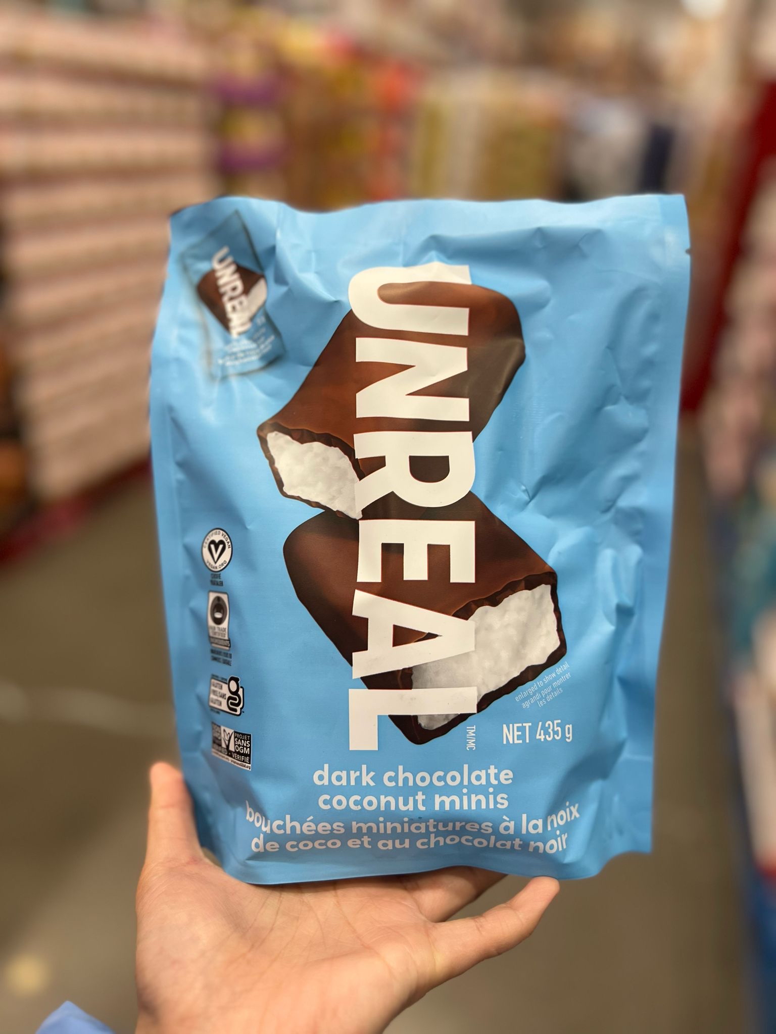 加拿大直送  *Unreal 黑朱古力椰子迷你條435g*