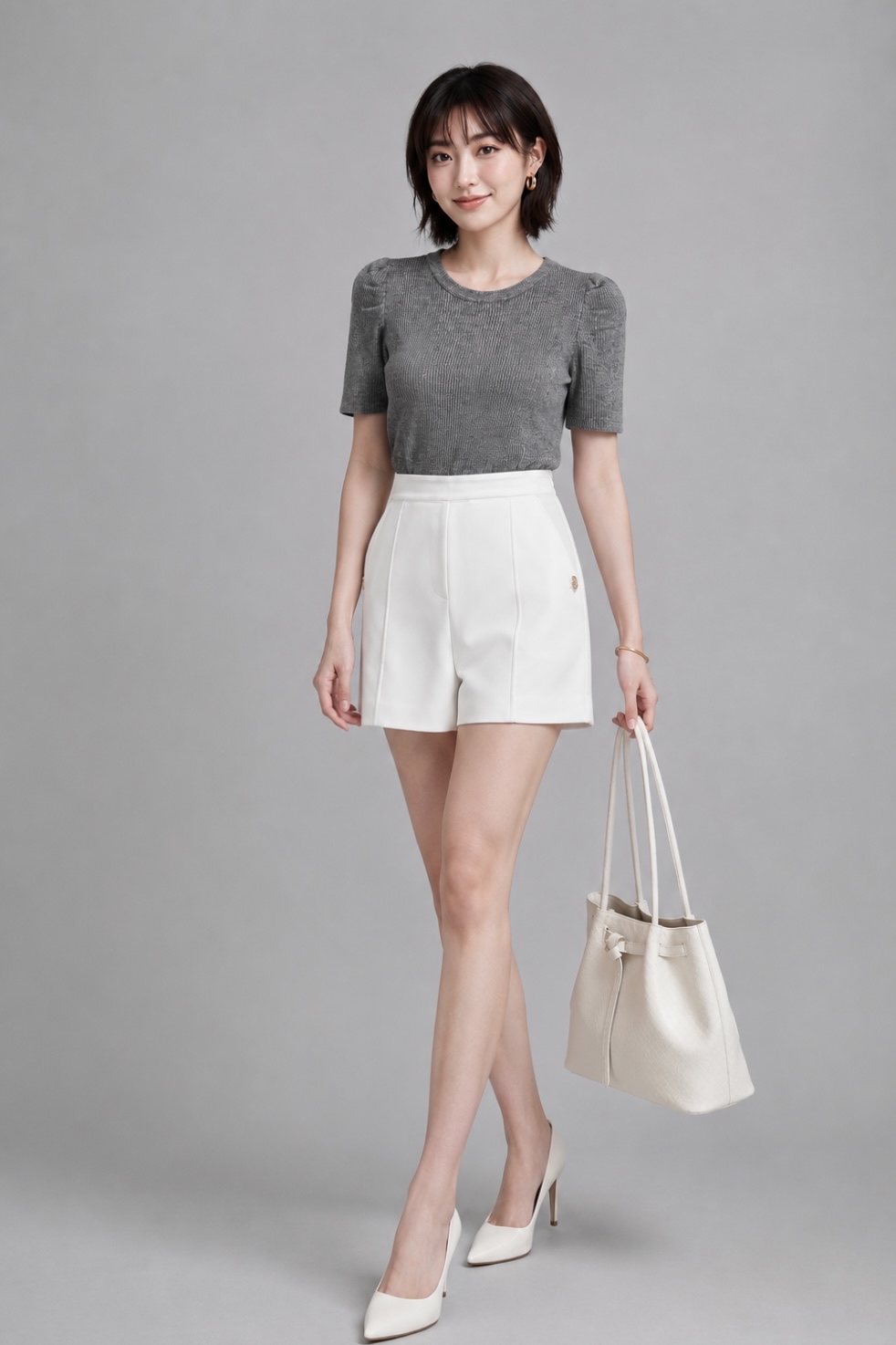 30891 Aurelia Puff Sleeve Knit Top