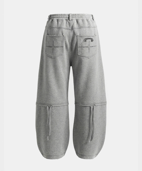 Destroyed Raw-Edge Joggers - Gray