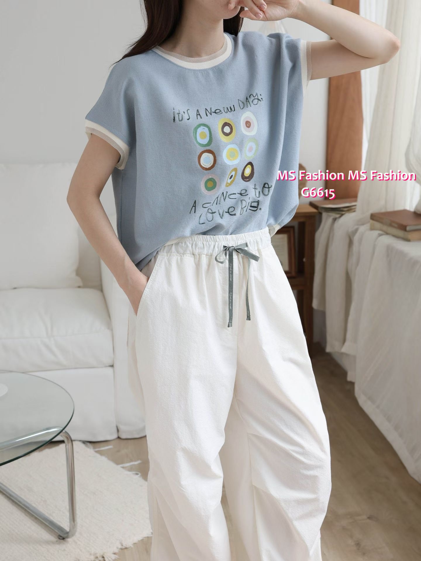 G6615 靚print字母top