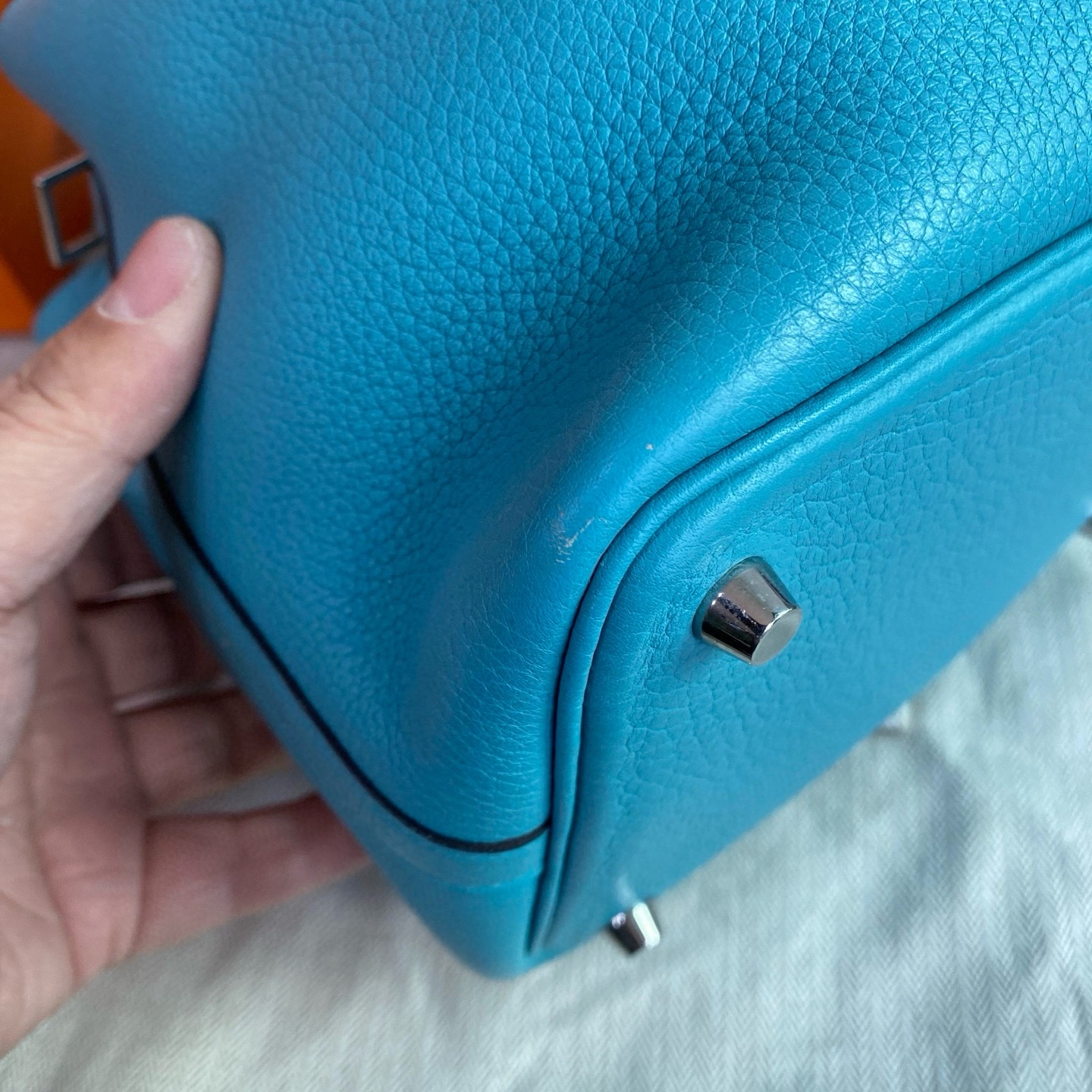 【預訂貨品】HERMES藍色菜籃子18X刻 