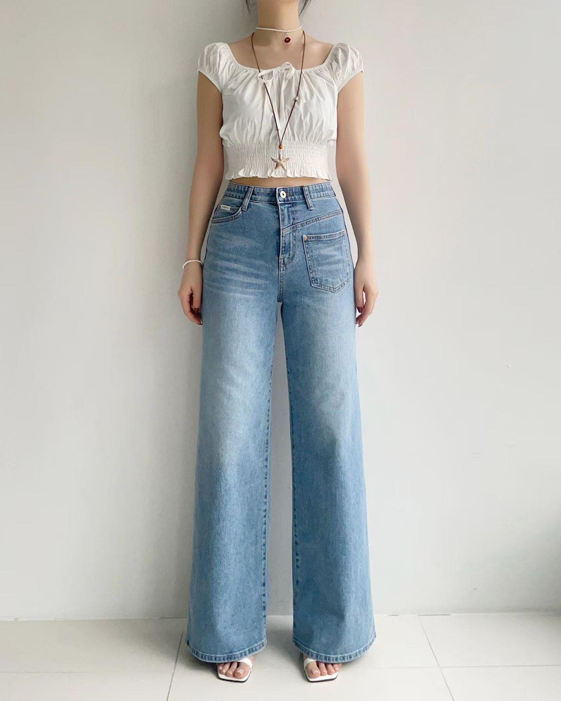 前袋小小喇叭直腳褲