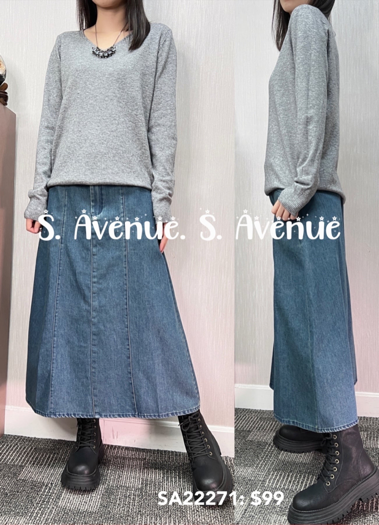 SA22268: 長袖圓領淨色線冷top