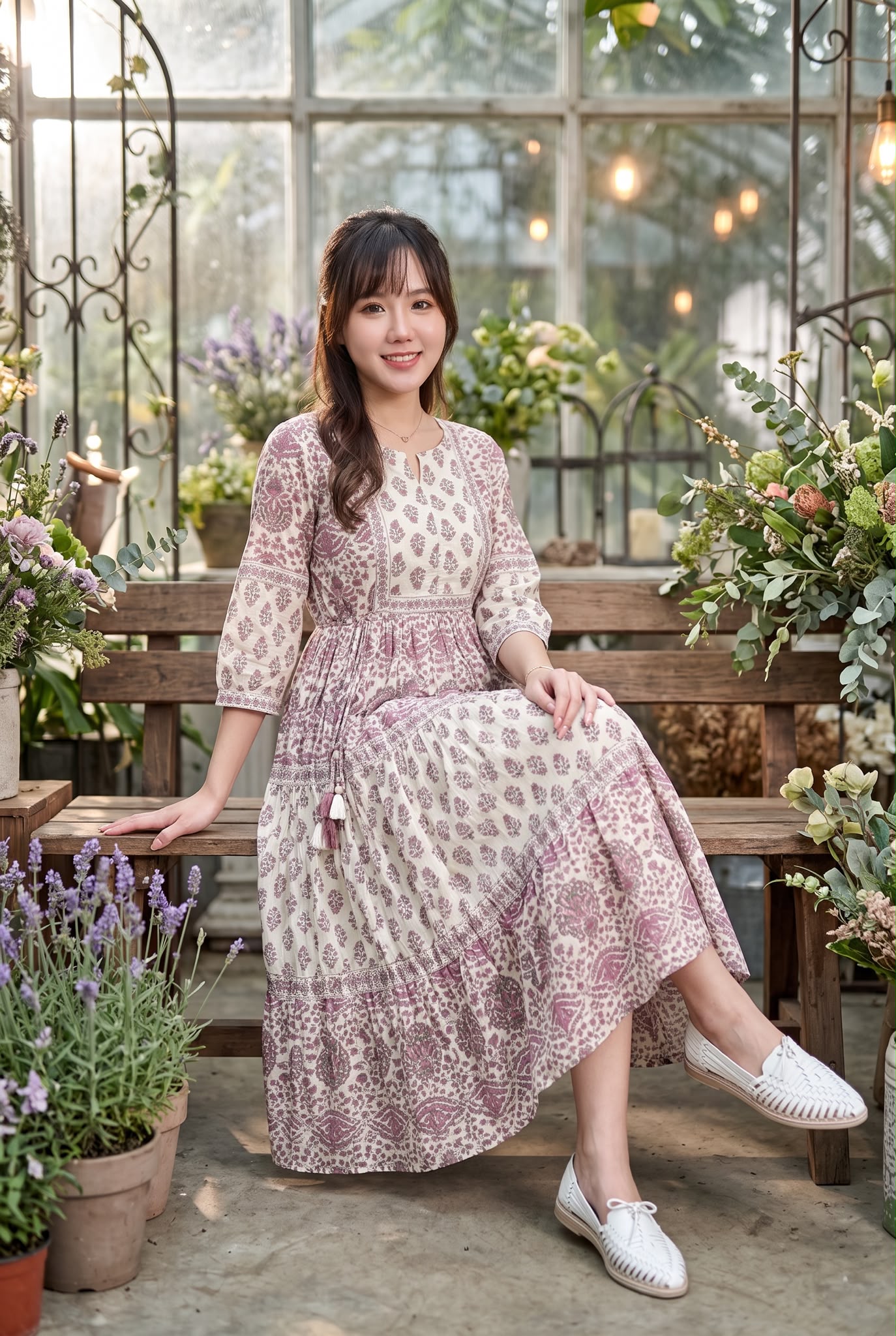 3310 Lavender Beige Floral 4-Rope OP 48"