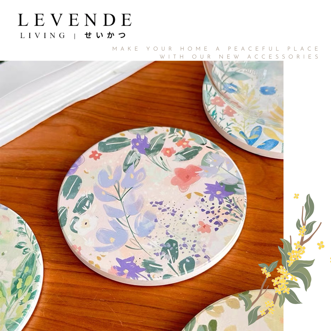 Levende花語陶瓷杯墊