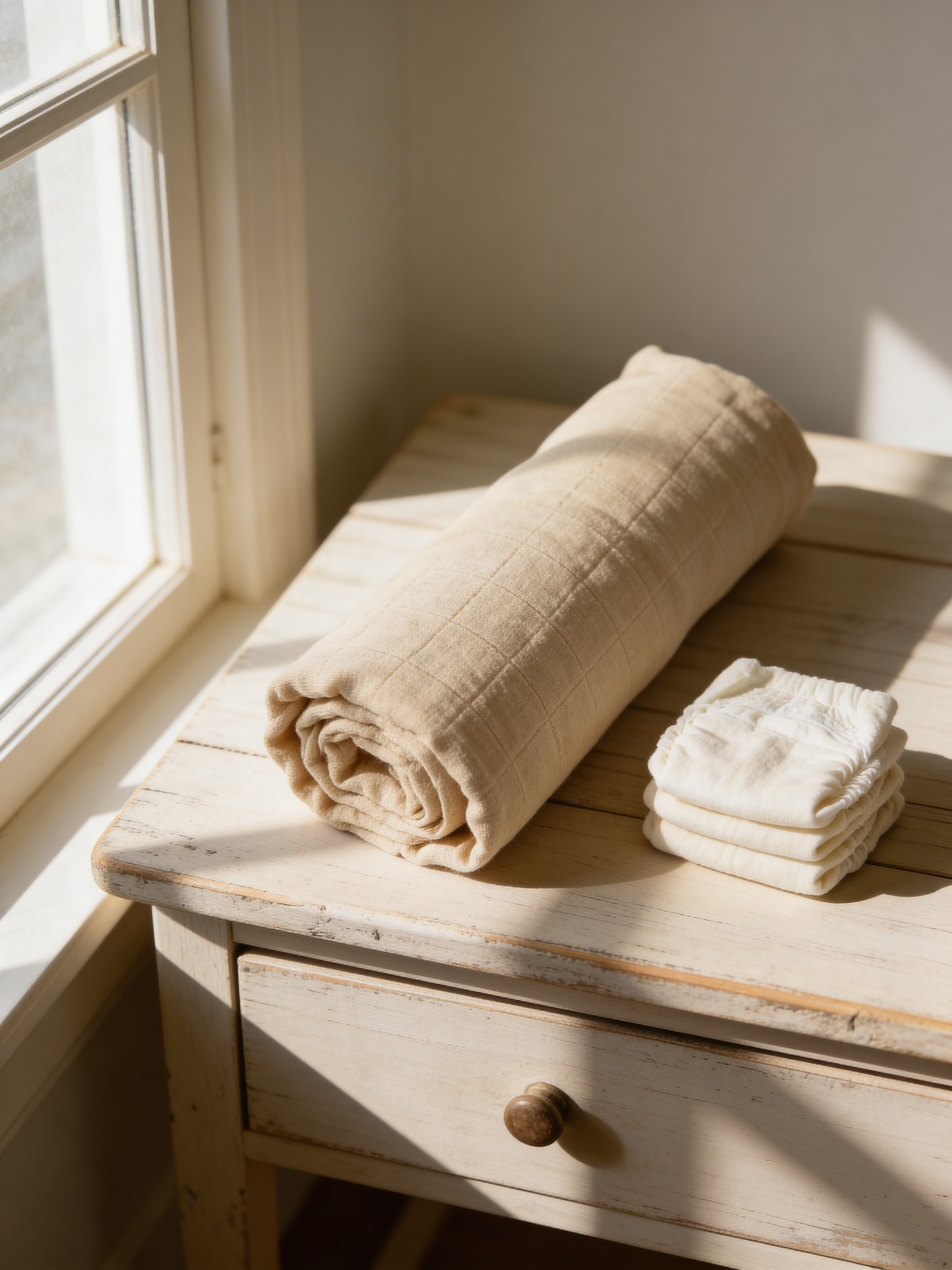 簡約素色純棉紗包巾