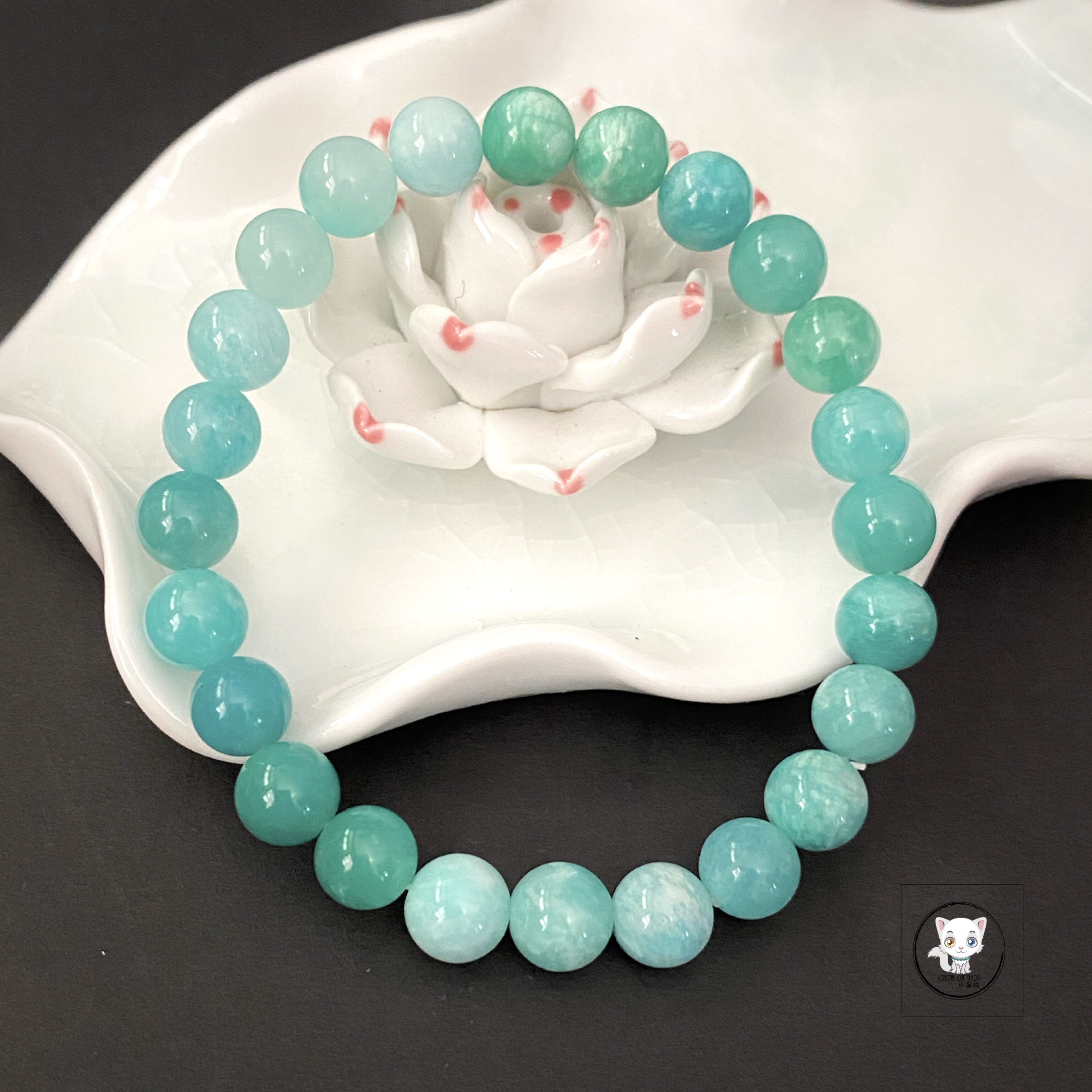 老礦天河石漸變色手鏈 8mm